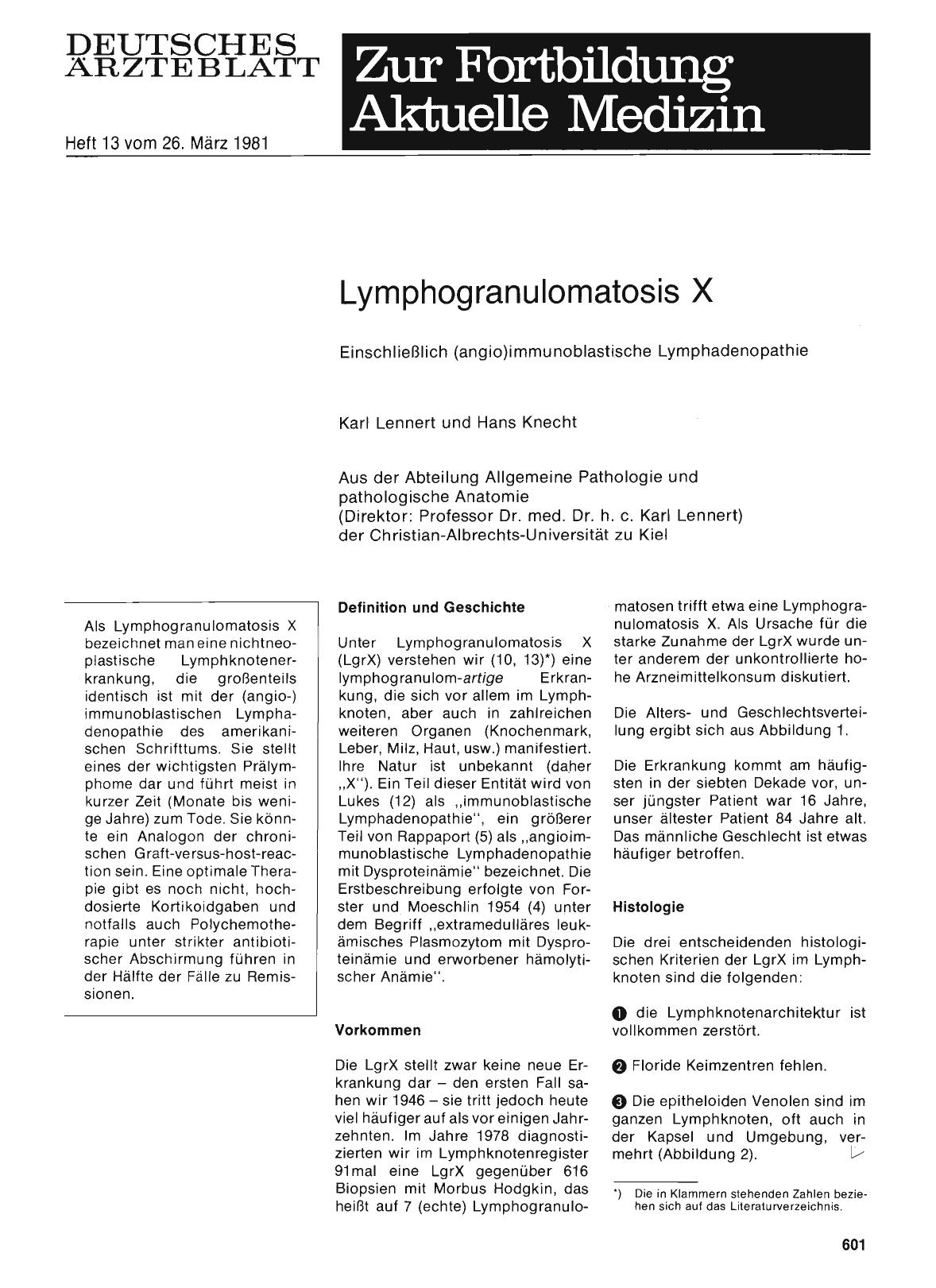 Vorschauseite 1: Lymphogranulomatosis X