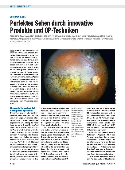 Vorschauseite 1: Ophthalmologie: Perfektes Sehen durch innovative Produkte und OP-Techniken
