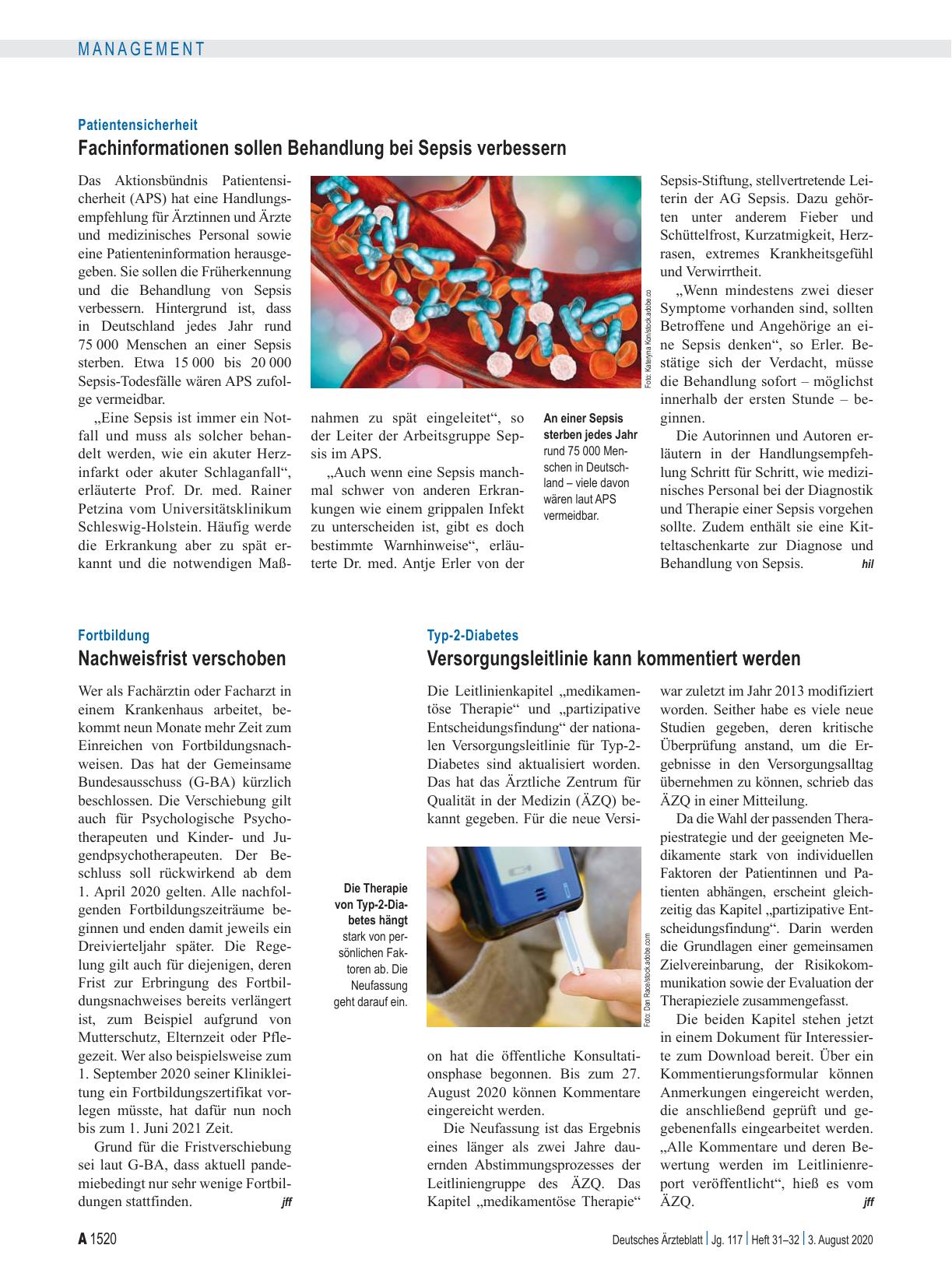 Vorschauseite 1: Typ-2-Diabetes: Versorgungsleitlinie kann kommentiert werden