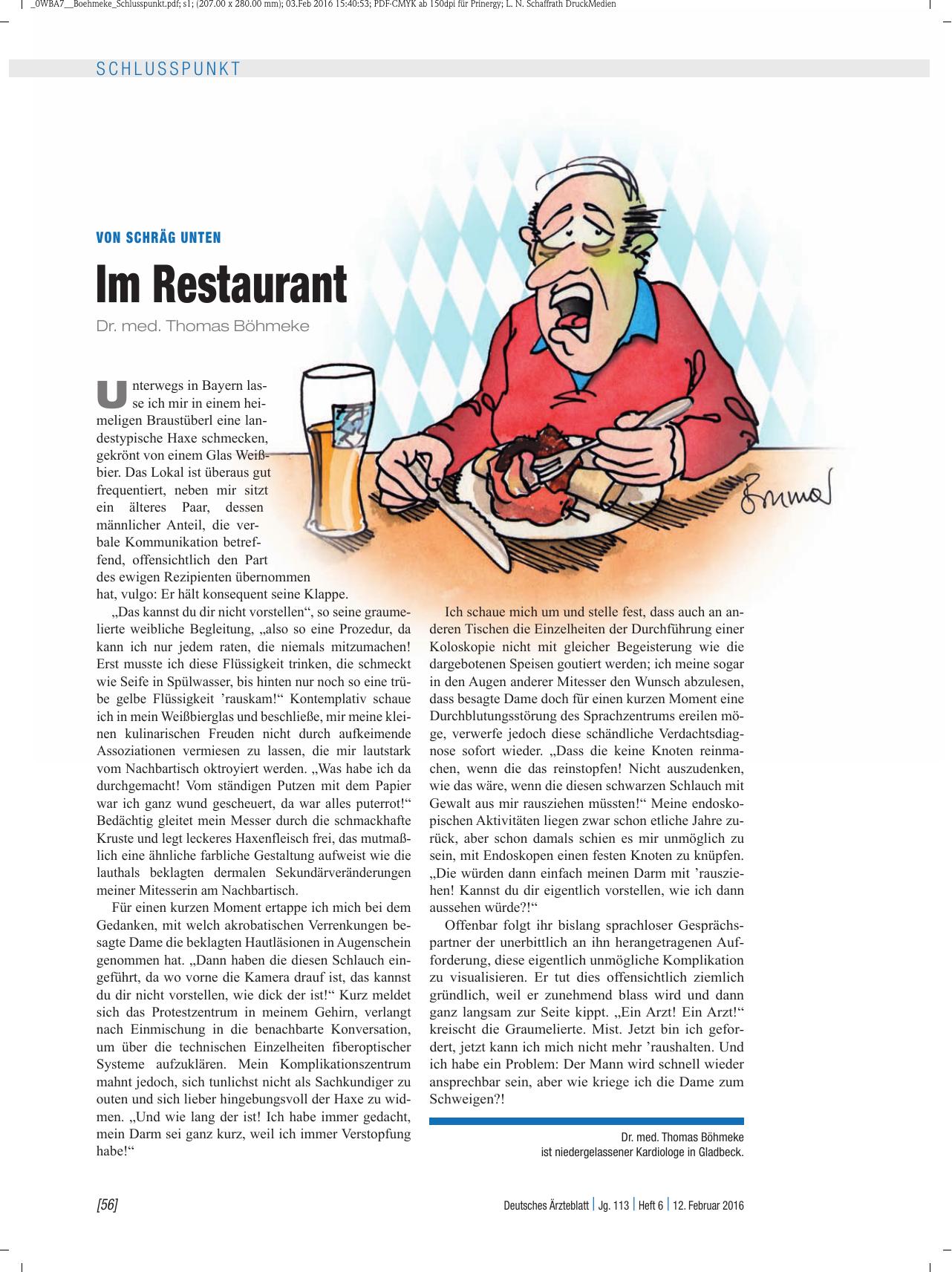 Vorschauseite 1: Von schräg unten: Im Restaurant