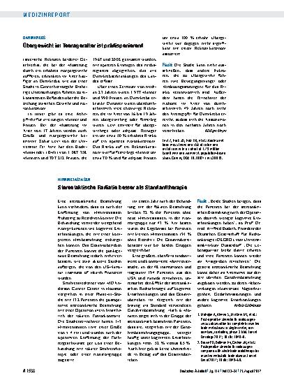 Vorschauseite 1: Darmkrebs: Übergewicht im Teenageralter ist prädisponierend