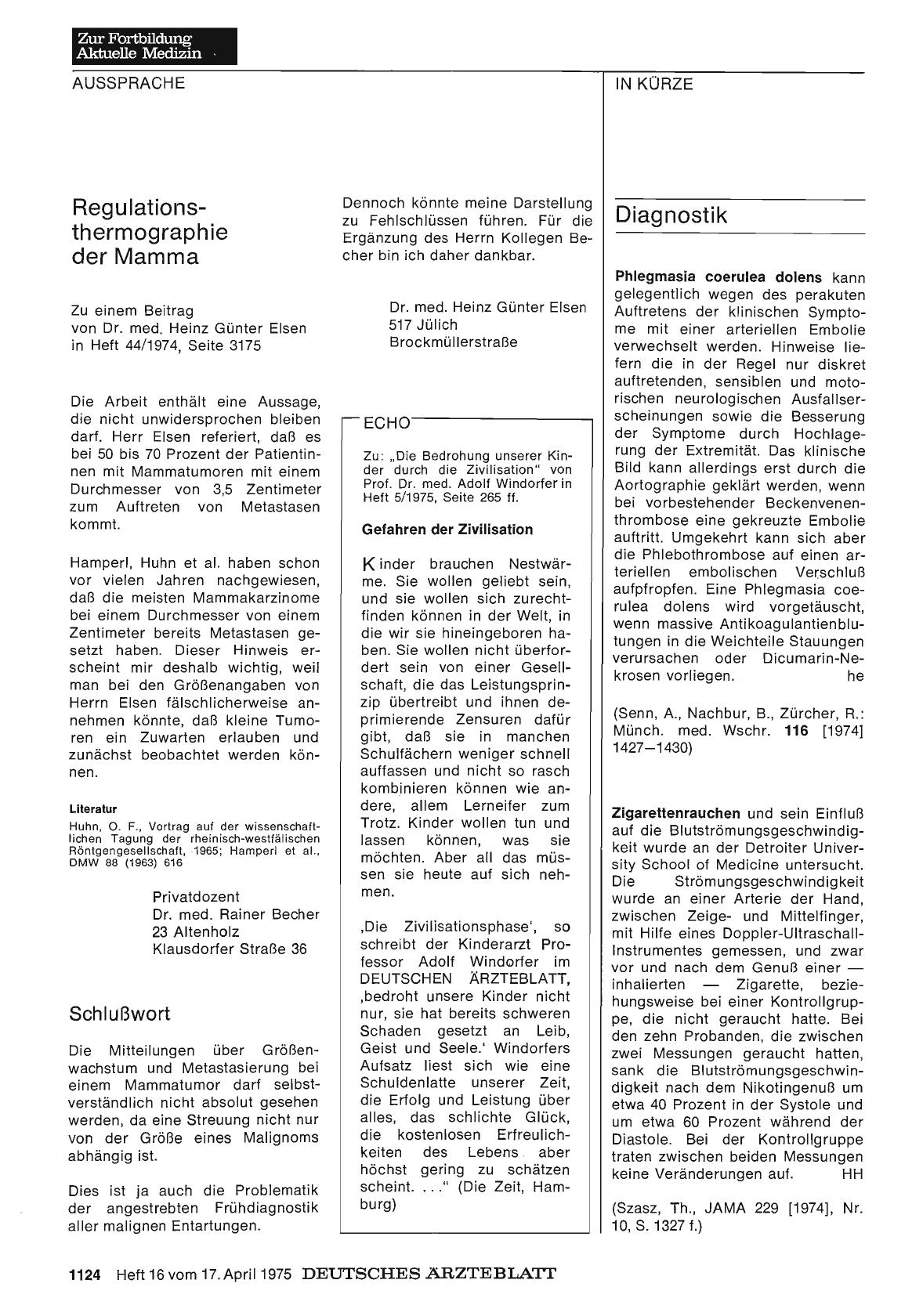 Vorschauseite 1: Regulationsthermographie der Mamma