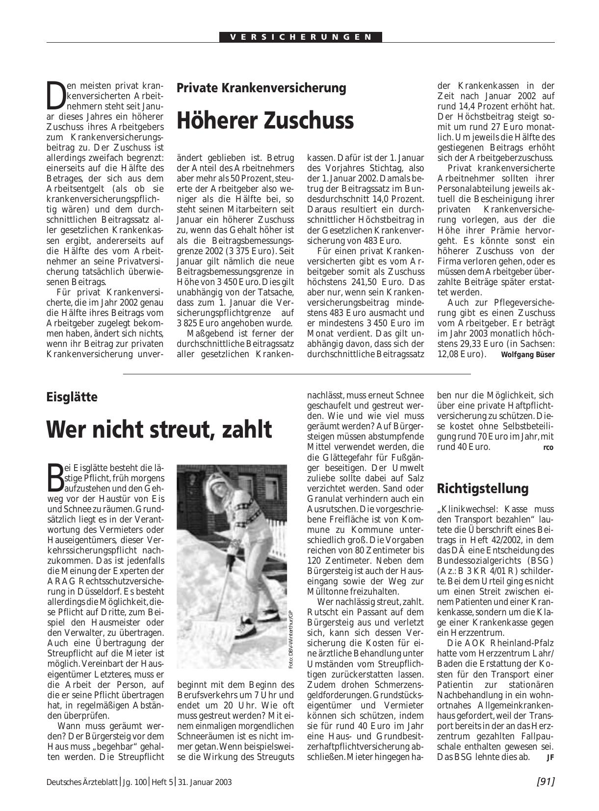 Vorschauseite 1: Private Krankenversicherung: Höherer Zuschuss