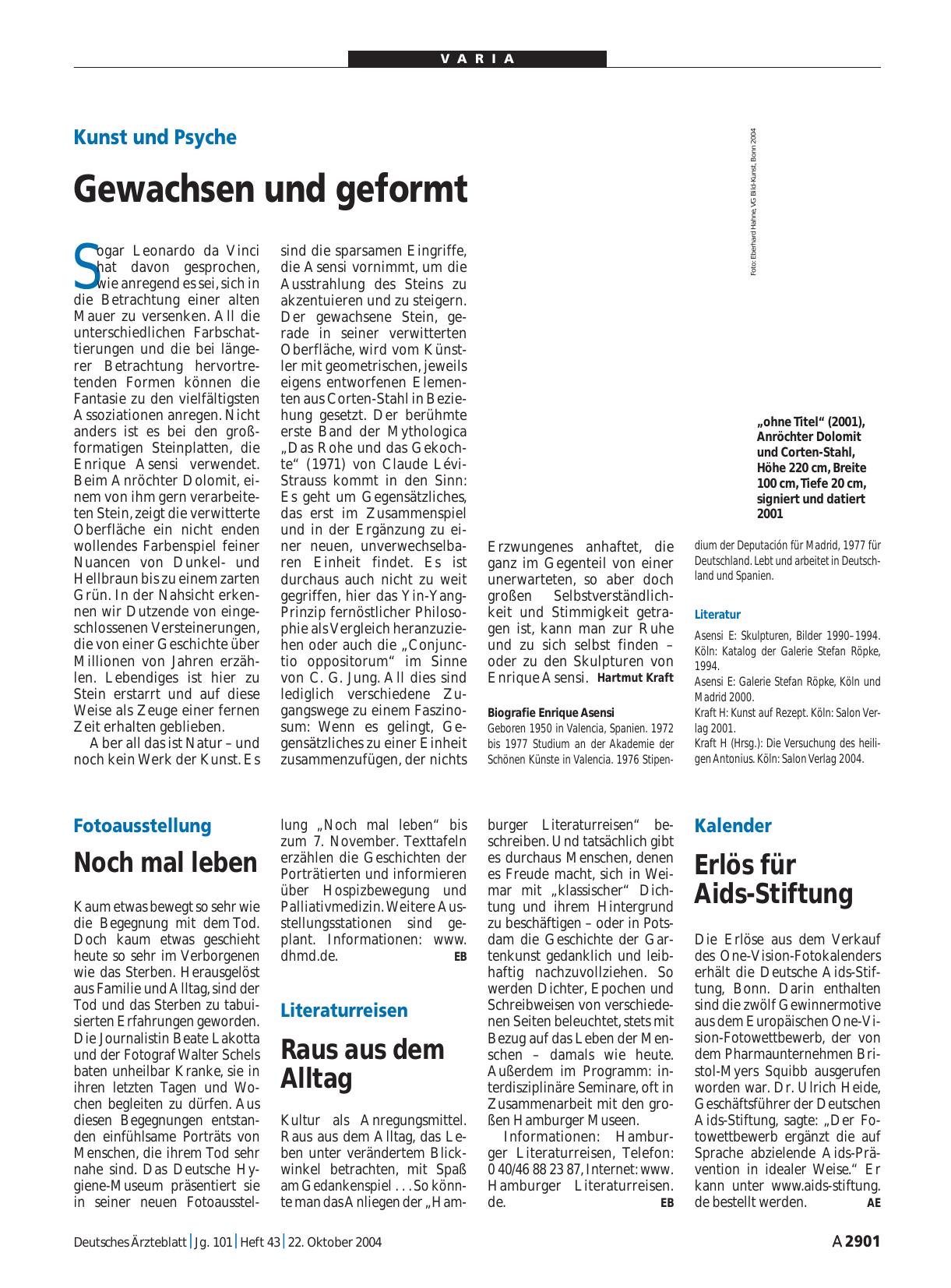 Vorschauseite 1: Kalender: Erlös für Aids-Stiftung