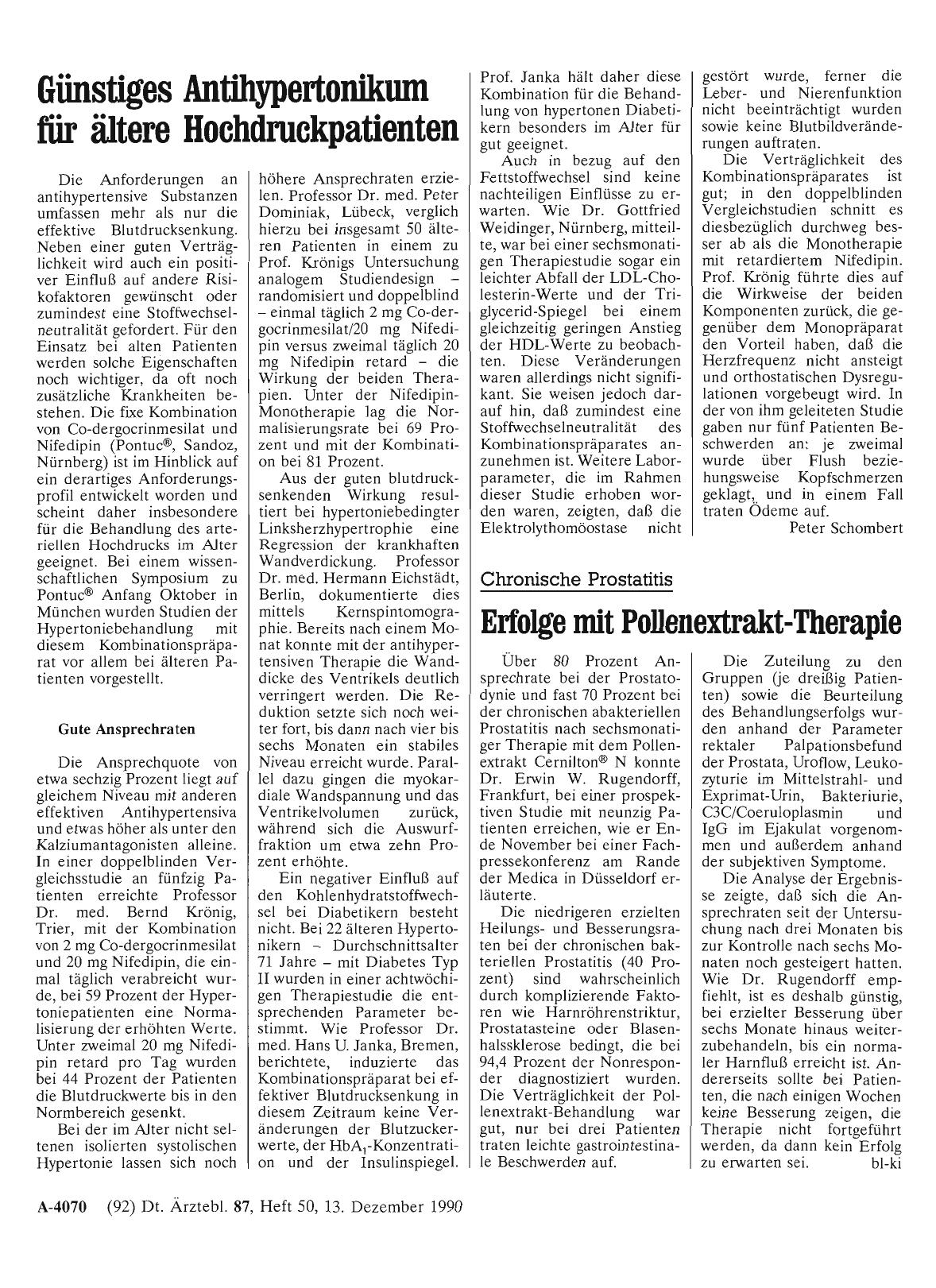 Vorschauseite 1: Chronische Prostatitis: Erfolge mit Pollenextrakt-Therapie