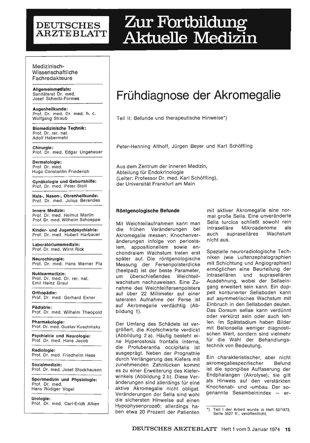 Vorschauseite 1: Frühdiagnose der Akromegalie: Teil II: Befunde und therapeutische Hinweise