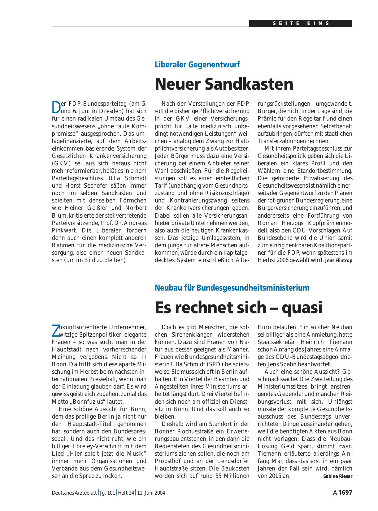 Vorschauseite 1: Neubau für Bundesgesundheitsministerium: Es rechnet sich – quasi