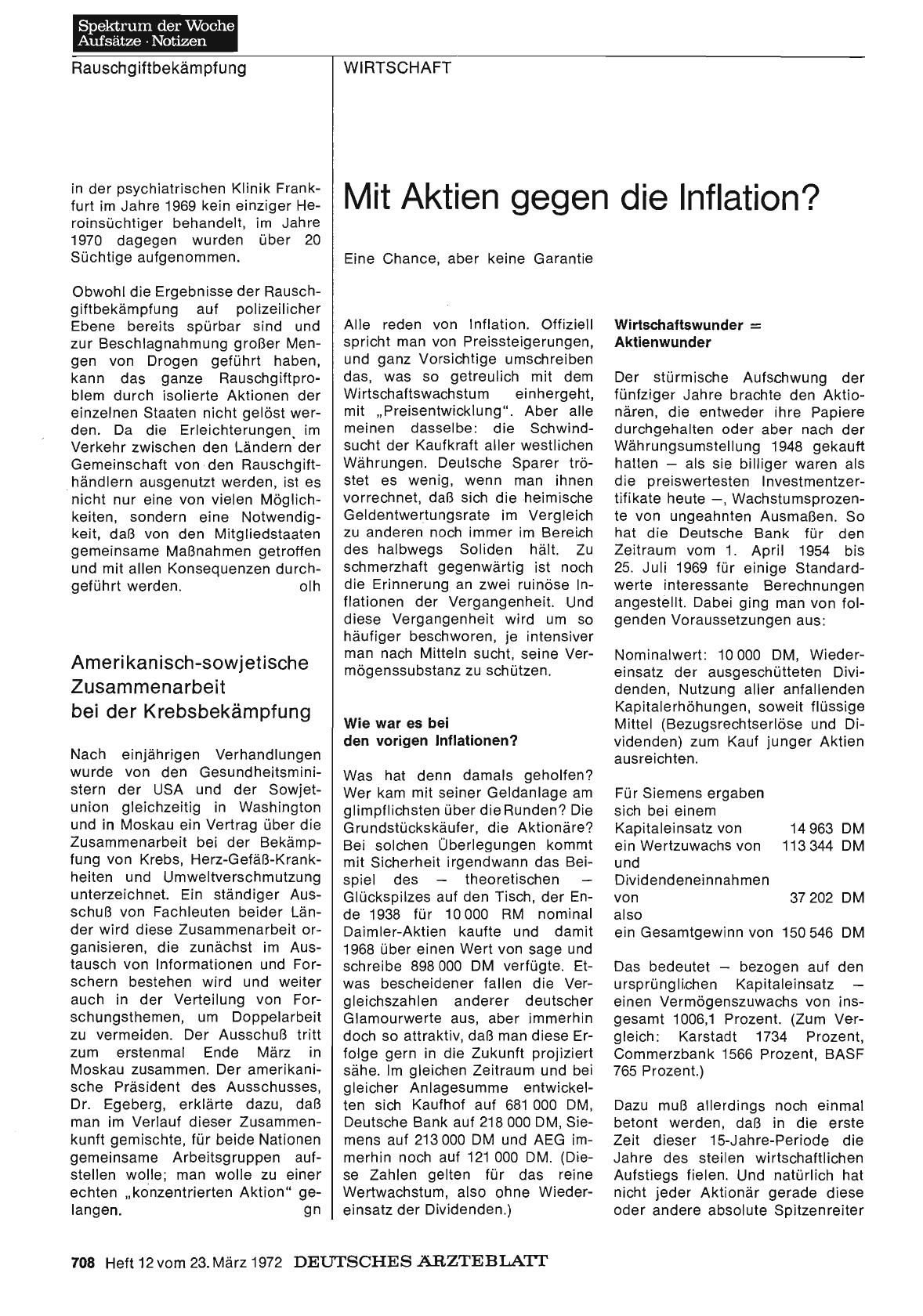 Vorschauseite 1: Amerikanisch-sowjetische Zusammenarbeit bei der Krebsbekämpfung