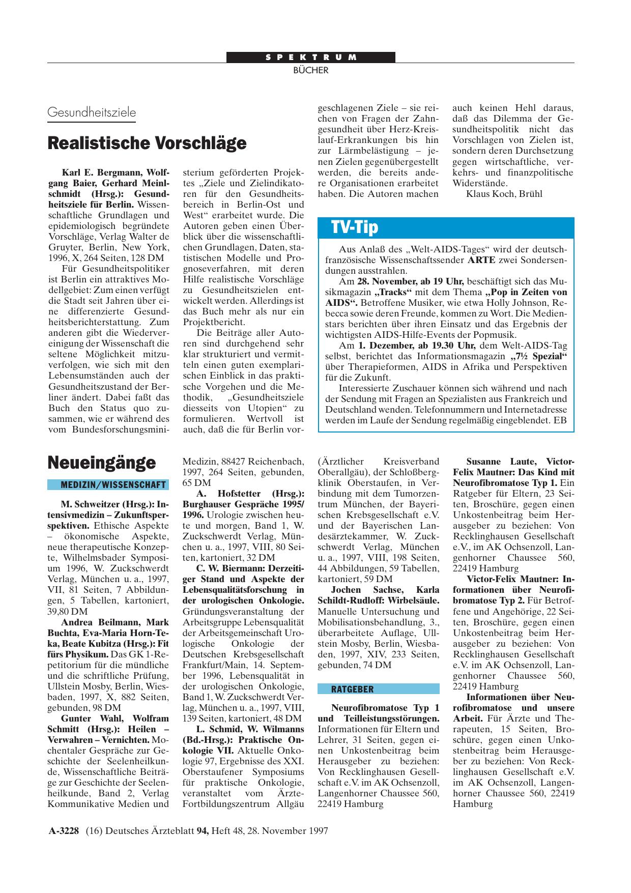Vorschauseite 1: Gesundheitsziele für Berlin