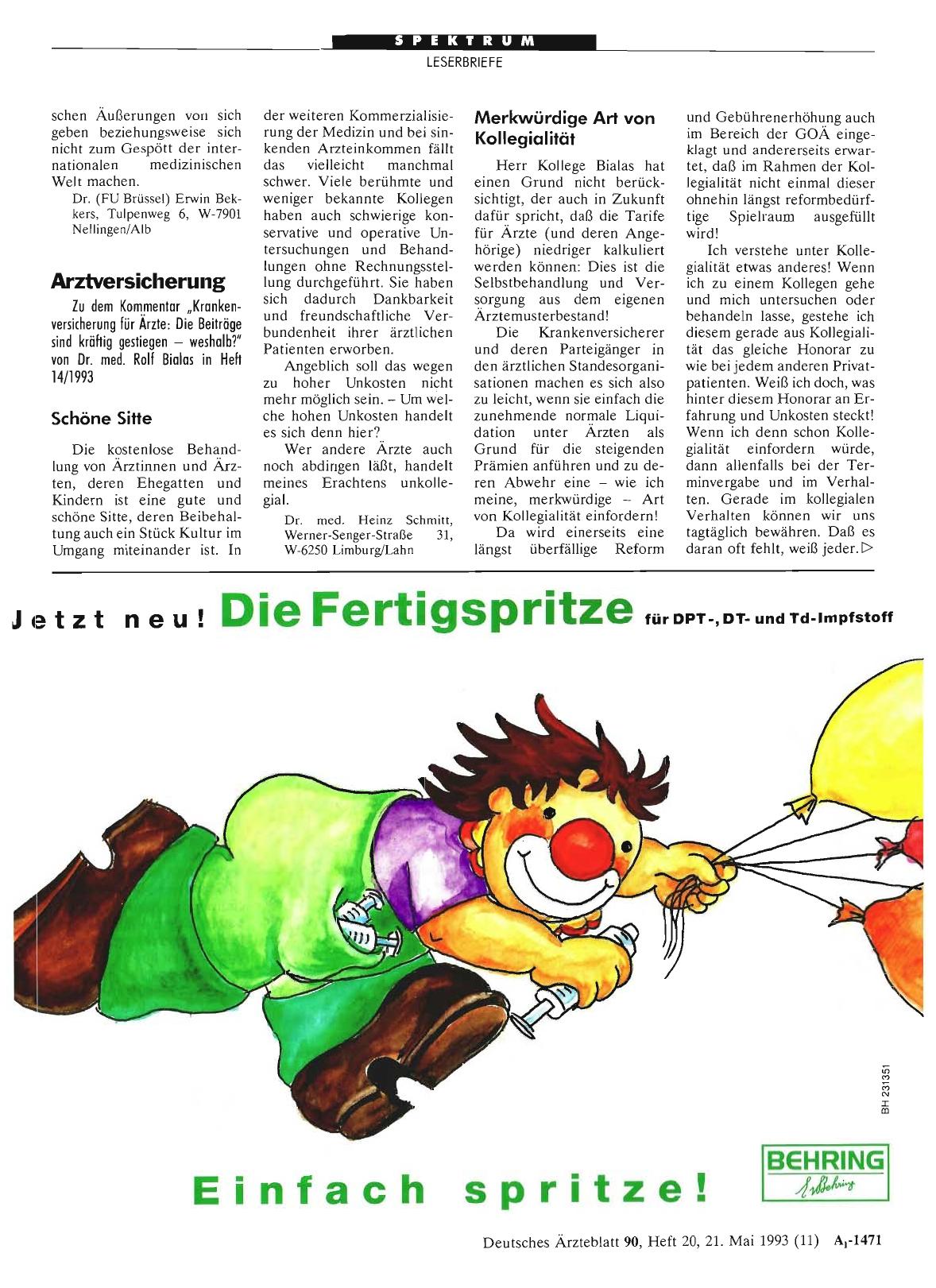 Vorschauseite 1: Arztversicherung: Schöne Sitte