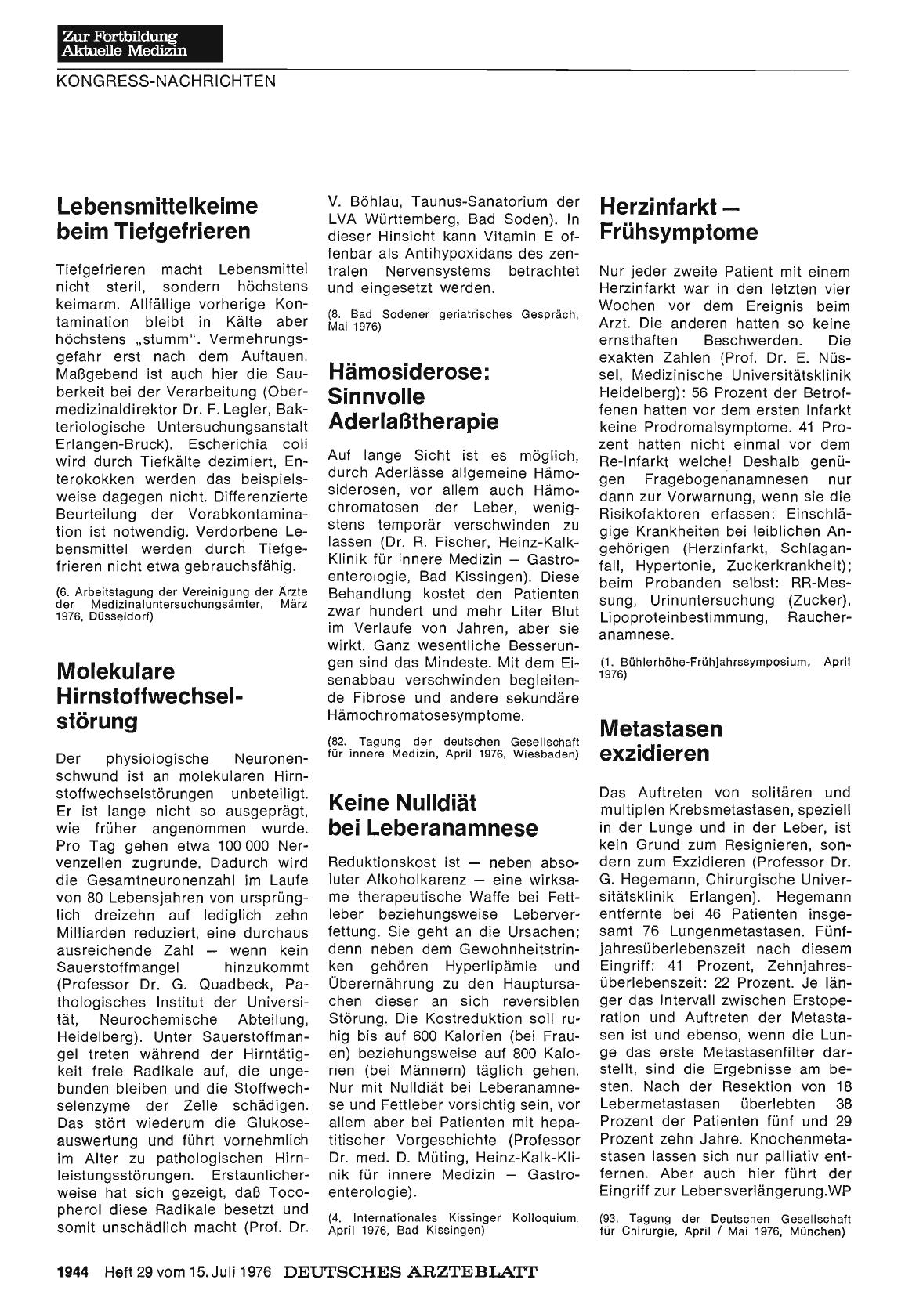 Vorschauseite 1: Hämosiderose: Sinnvolle Aderlaßtherapie