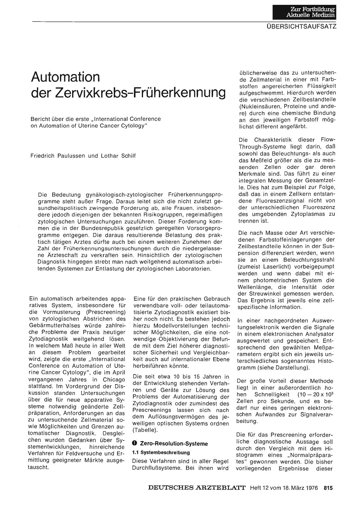 Vorschauseite 1: Automation der Zervixkrebs-Früherkennung