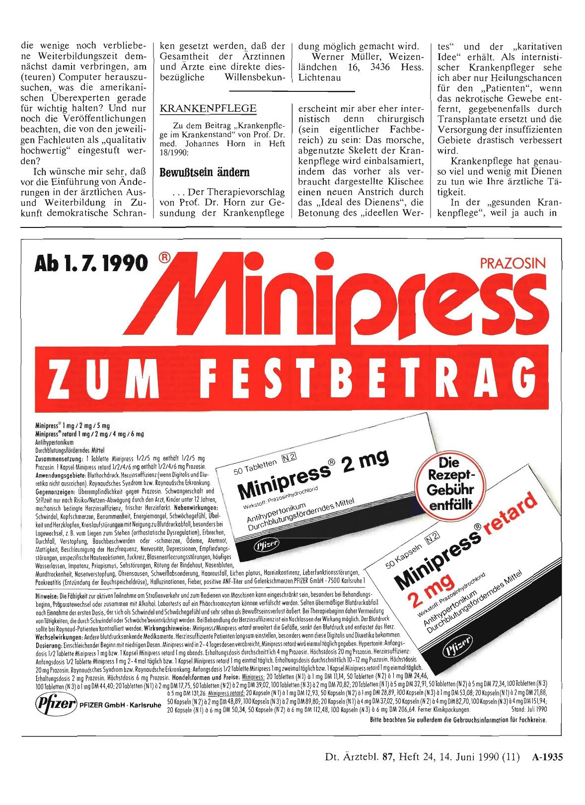Vorschauseite 1: KRANKENPFLEGE: Bewußtsein ändern