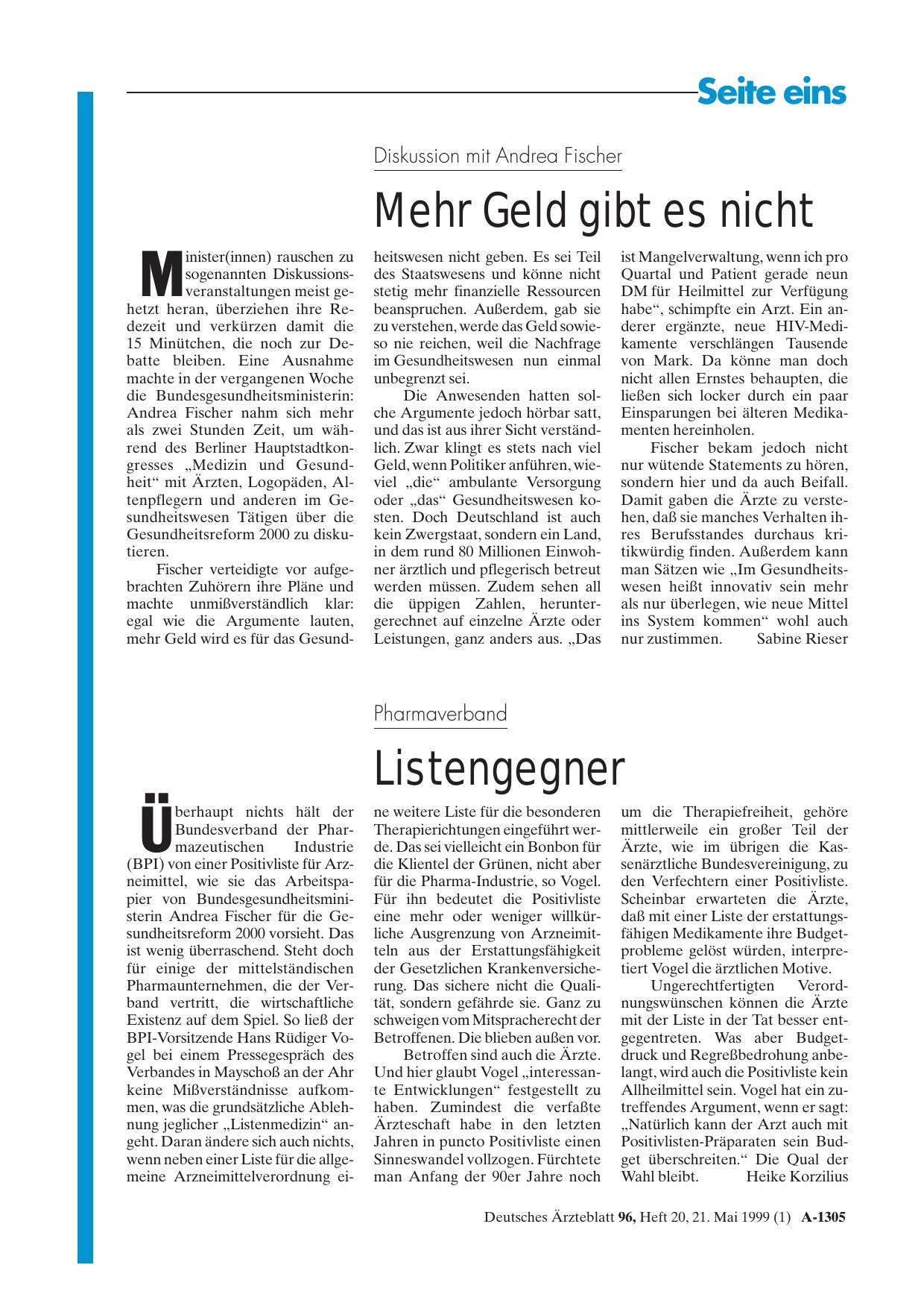 Vorschauseite 1: Pharmaverband: Listengegner