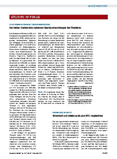 Vorschauseite 1: Rheumatoide Arthritis: Tofacitinib und Adalimumab plus MTX vergleichbar