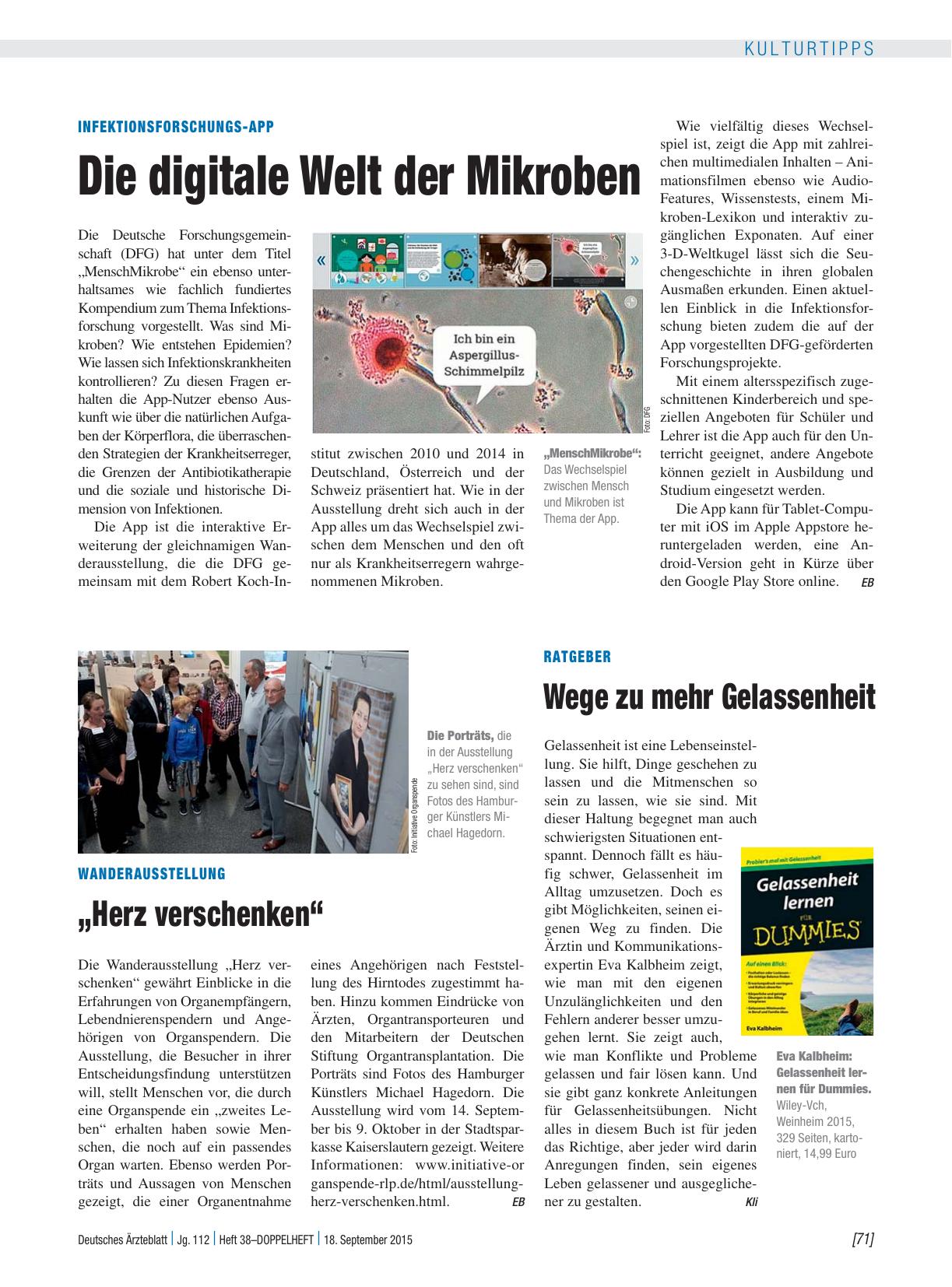 Vorschauseite 1: Wanderausstellung: „Herz verschenken“