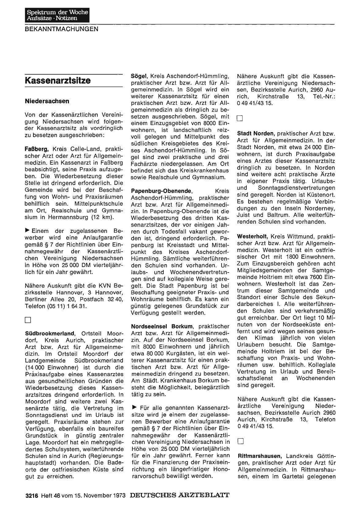 Vorschauseite 1: Kassenarztsitze