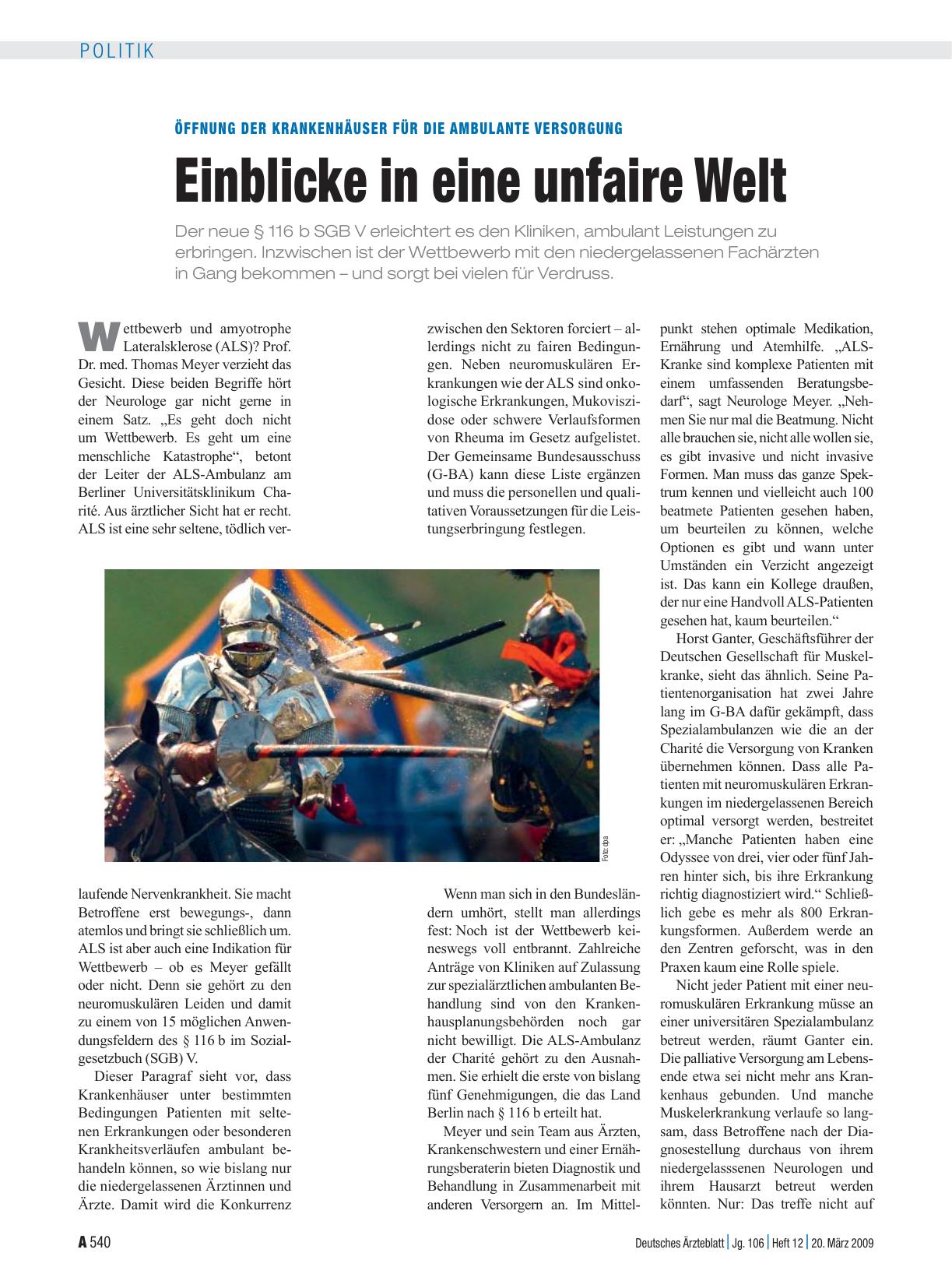 Vorschauseite 1: Öffnung der Krankenhäuser für die ambulante Versorgung: Einblicke in eine unfaire Welt