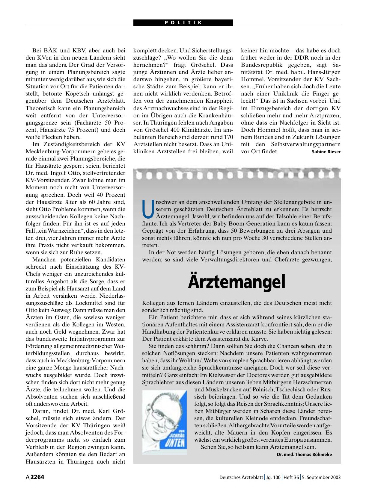 Vorschauseite 1: Ärztemangel