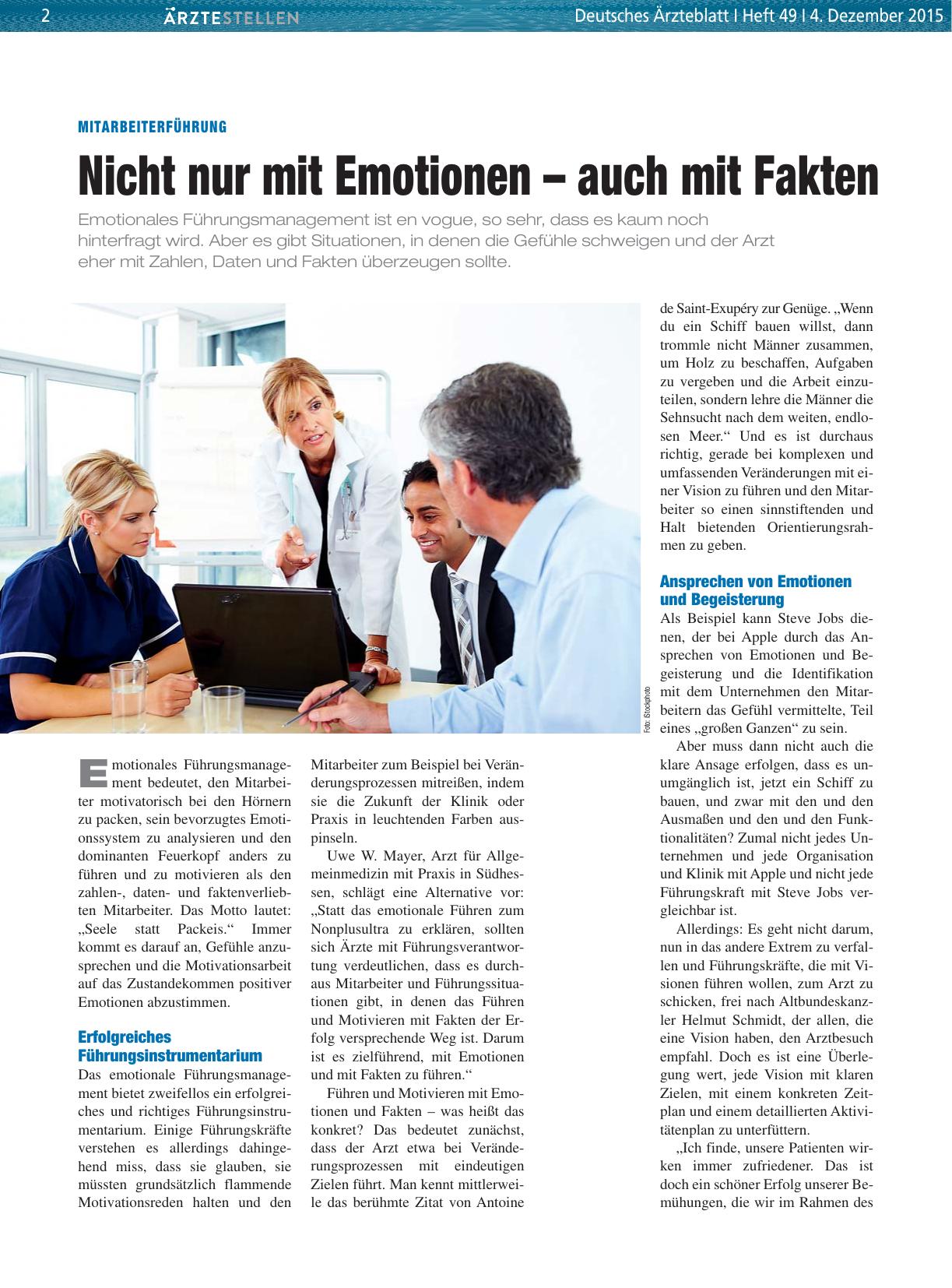 Vorschauseite 1: Mitarbeiterführung: Nicht nur mit Emotionen – auch mit Fakten