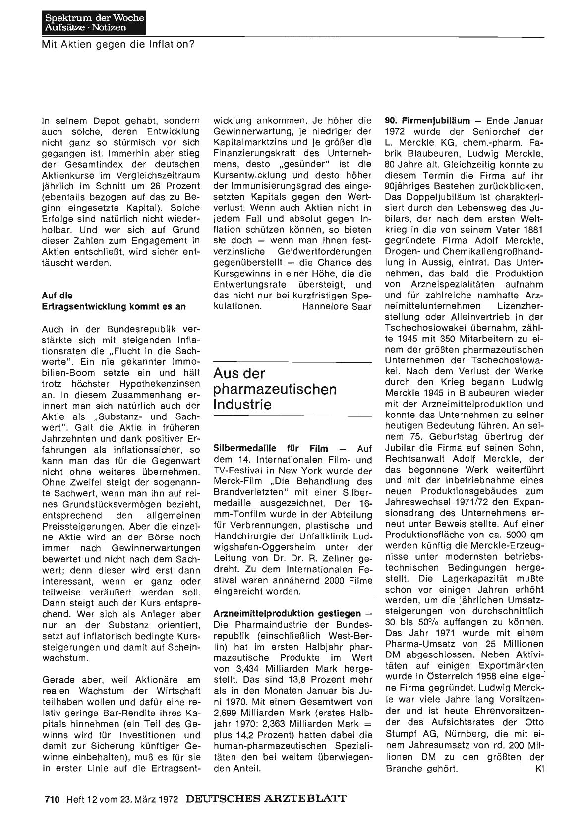 Vorschauseite 1: Aus der pharmazeutischen Industrie