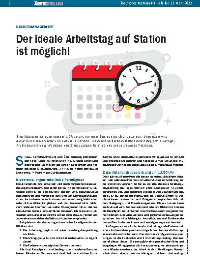 Vorschauseite 1: Selbstmanagement: Der ideale Arbeitstag auf Station ist möglich!