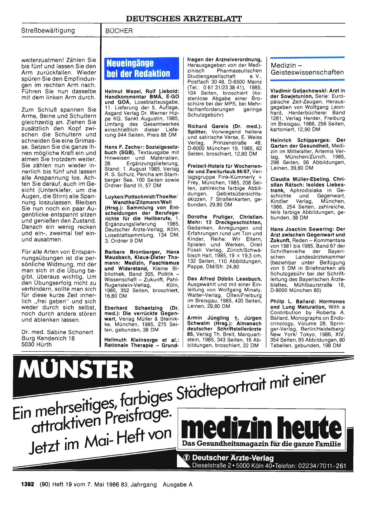 Vorschauseite 1: Neueingänge bei der Redaktion