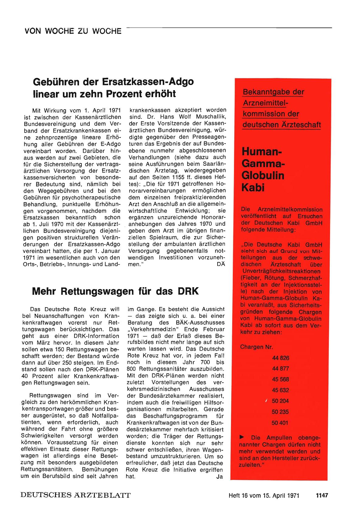 Vorschauseite 1: Gebühren der Ersatzkassen-Adgo linear um zehn Prozent erhöht