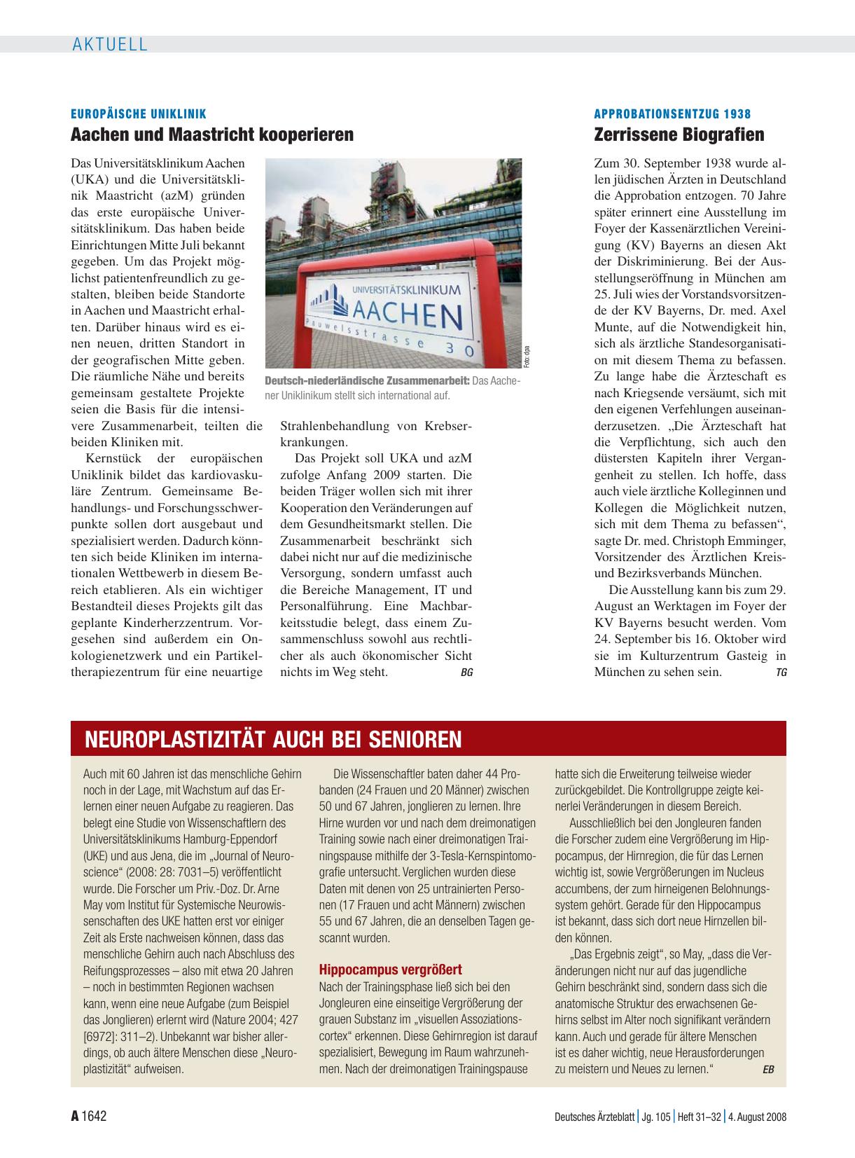 Vorschauseite 1: Approbationsentzug 1938: Zerrissene Biografien