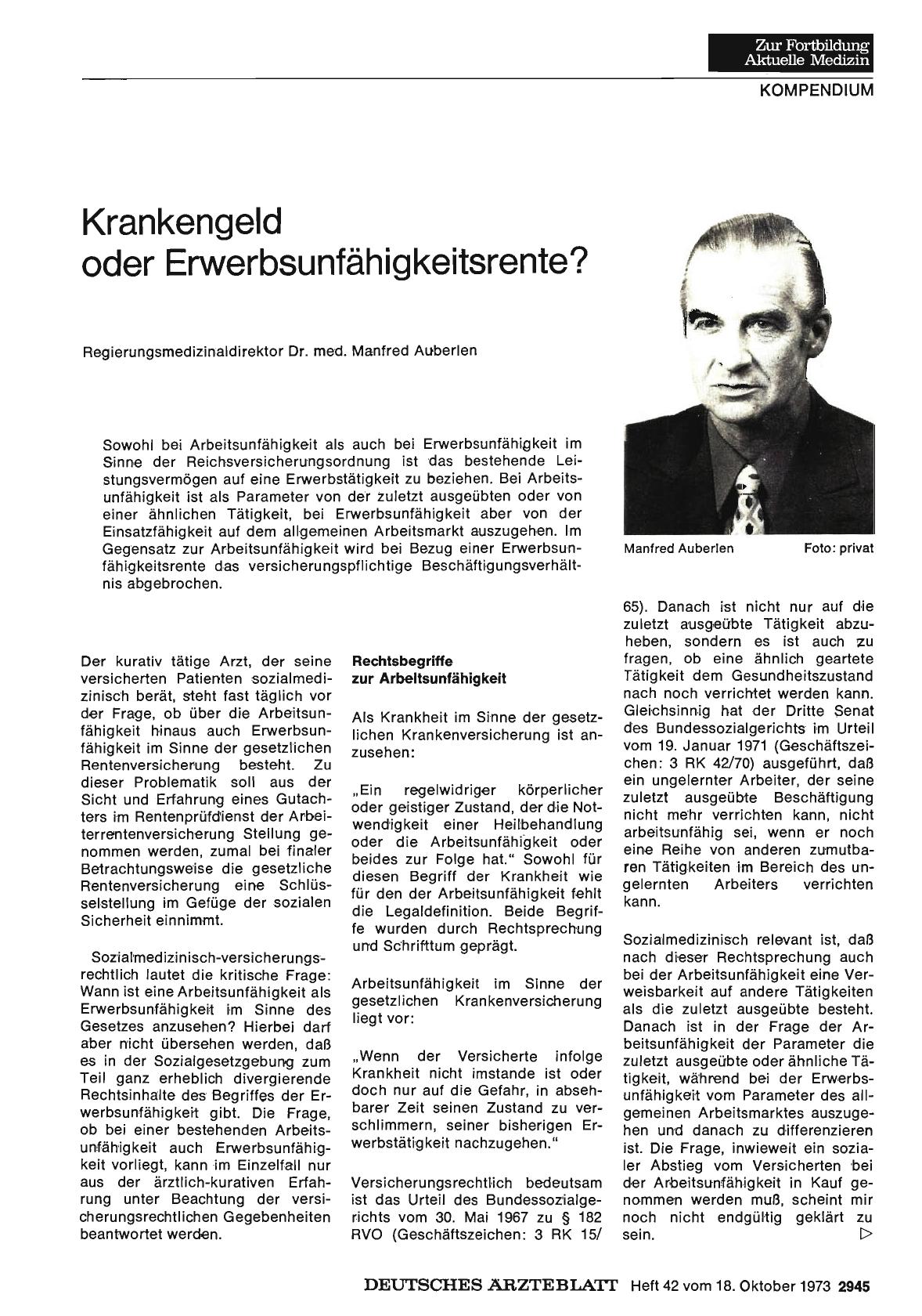 Vorschauseite 1: Krankengeld oder Erwerbsunfähigkeitsrente?