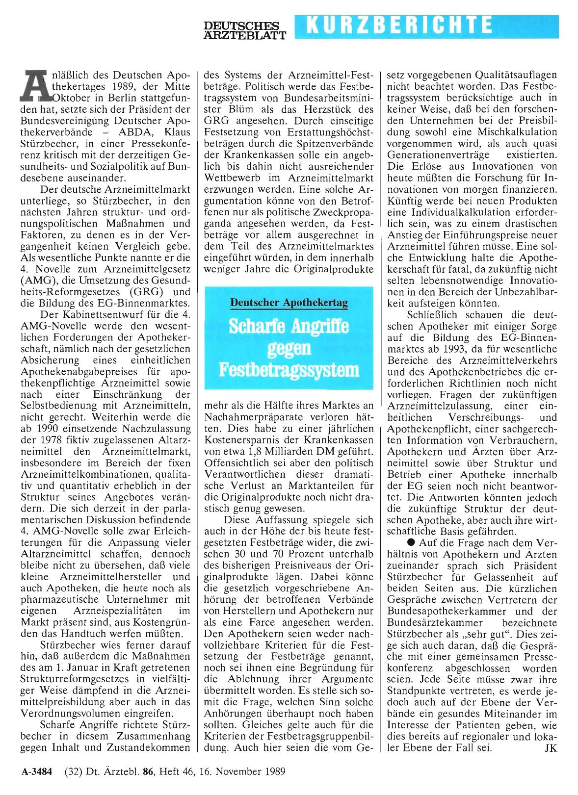 Vorschauseite 1: Deutscher Apothekertag: Scharfe Angriffe gegen Festbetragssystem