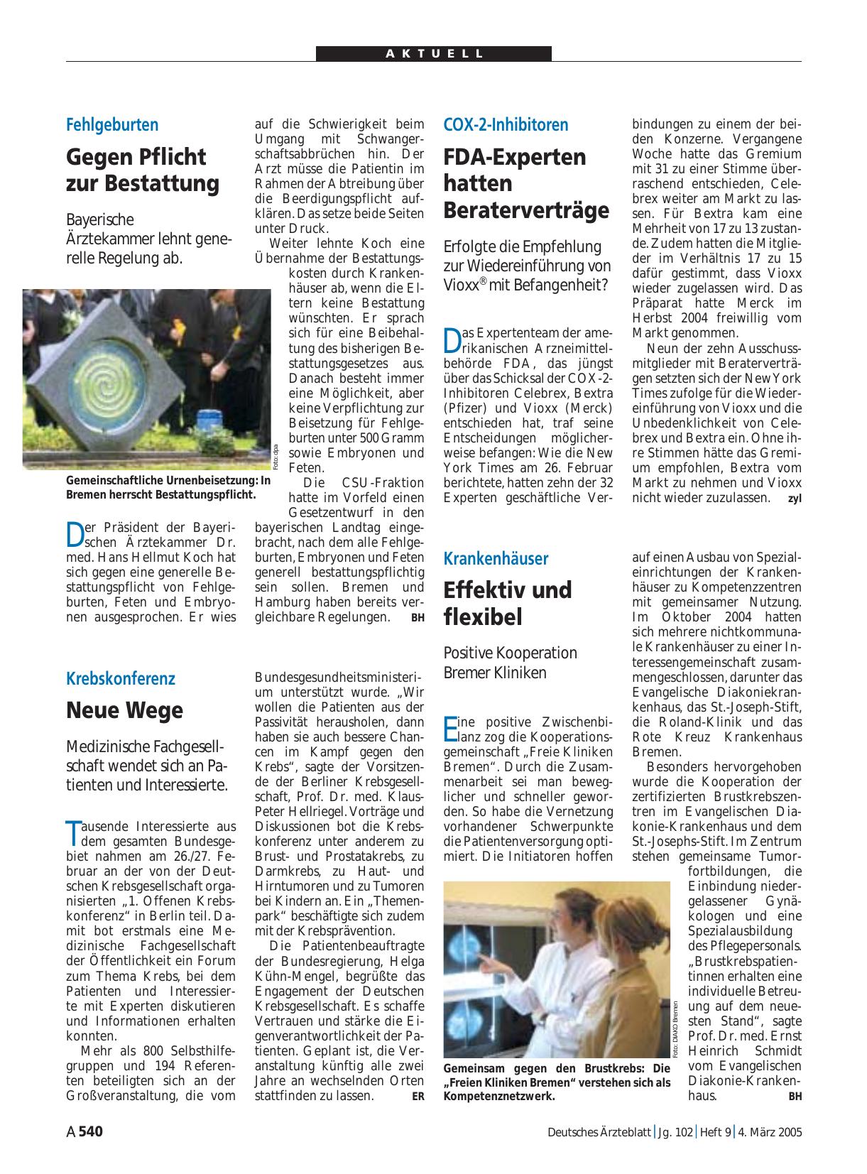 Vorschauseite 1: Krebskonferenz: Neue Wege