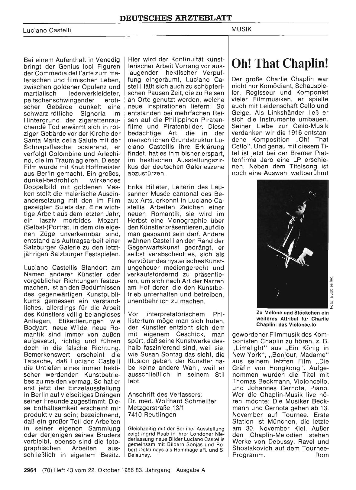 Vorschauseite 1: MUSIK: Oh! That Chaplin!