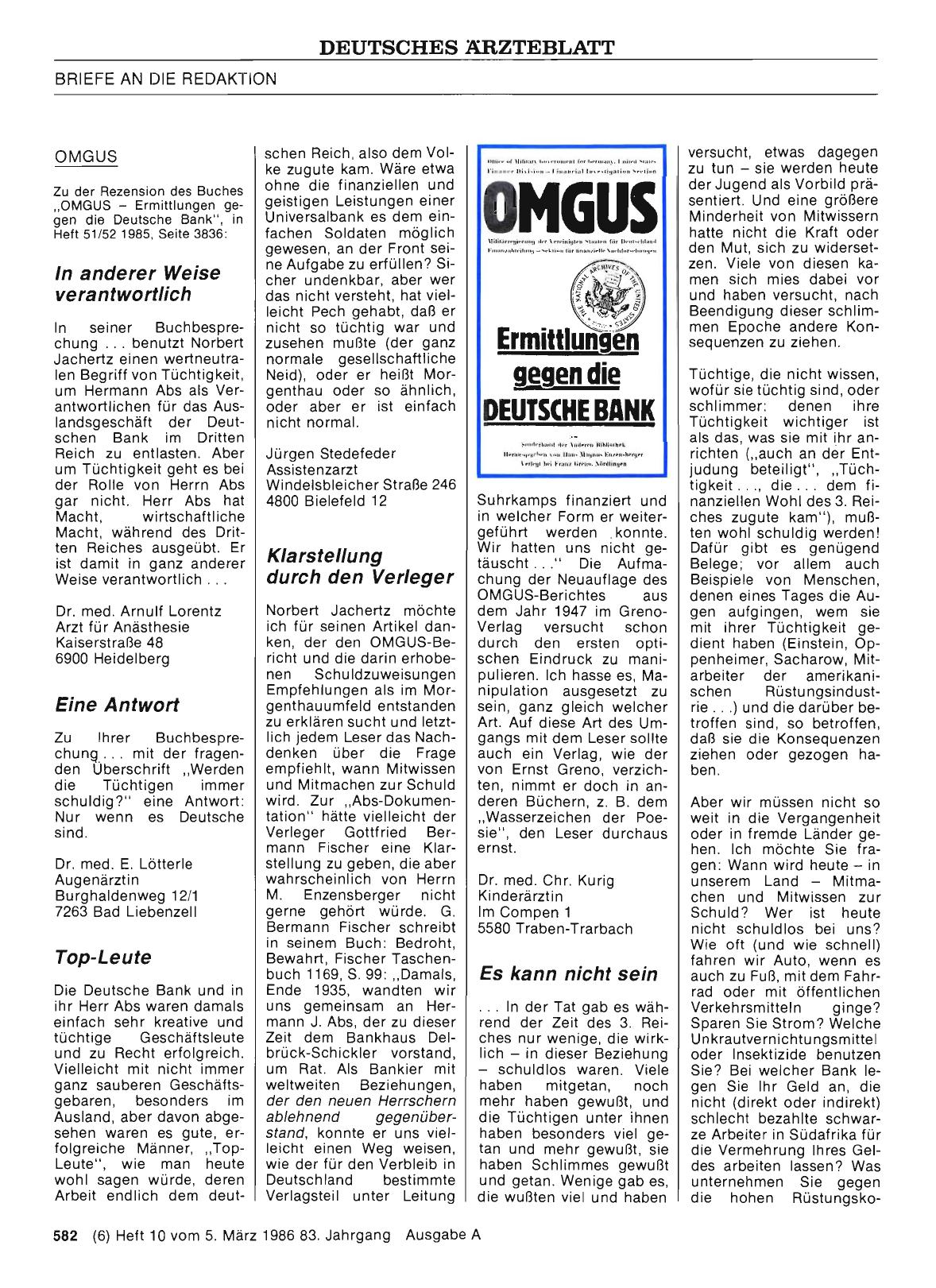 Vorschauseite 1: OMGUS: Eine Antwort