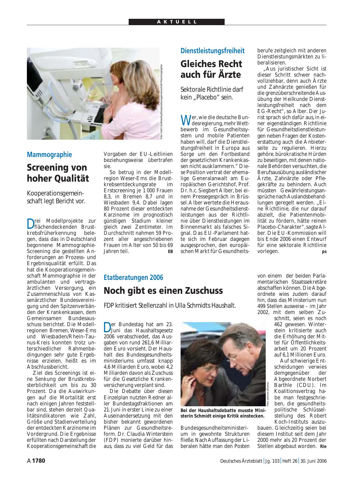 Vorschauseite 1: Dienstleistungsfreiheit: Gleiches Recht auch für Ärzte