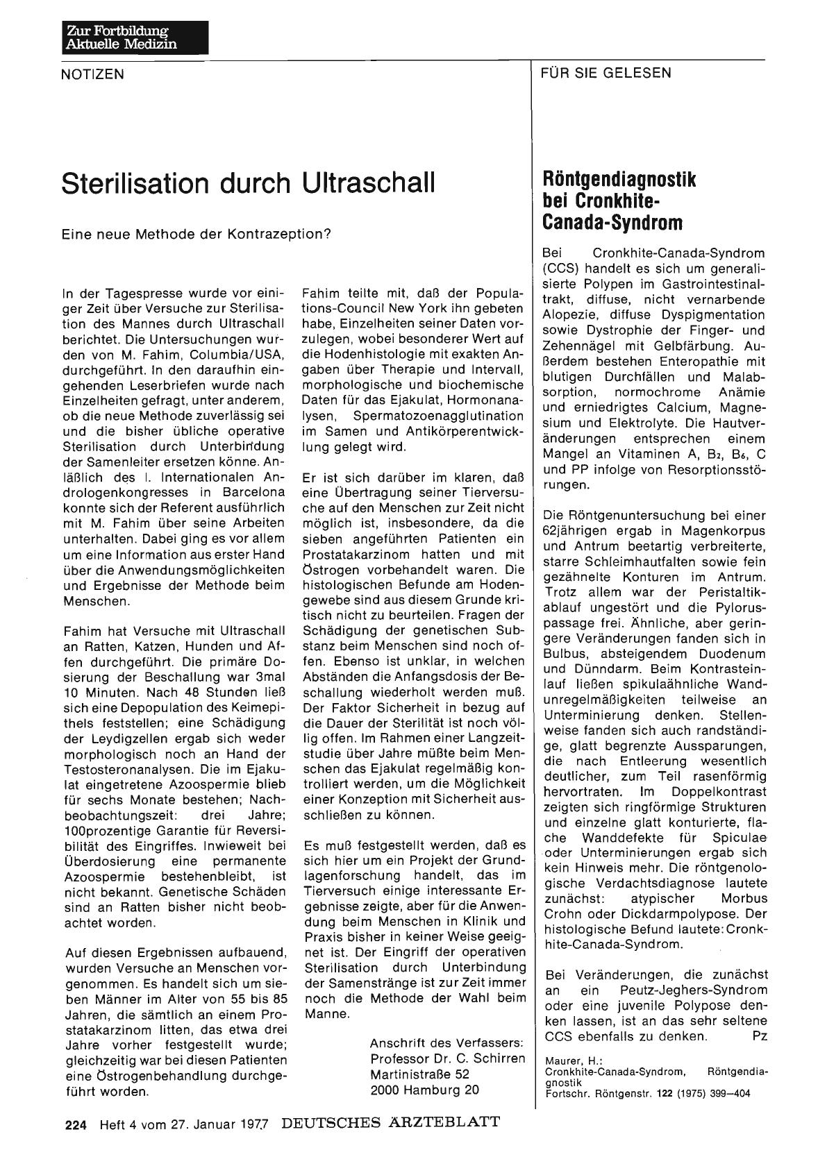 Vorschauseite 1: Sterilisation durch Ultraschall