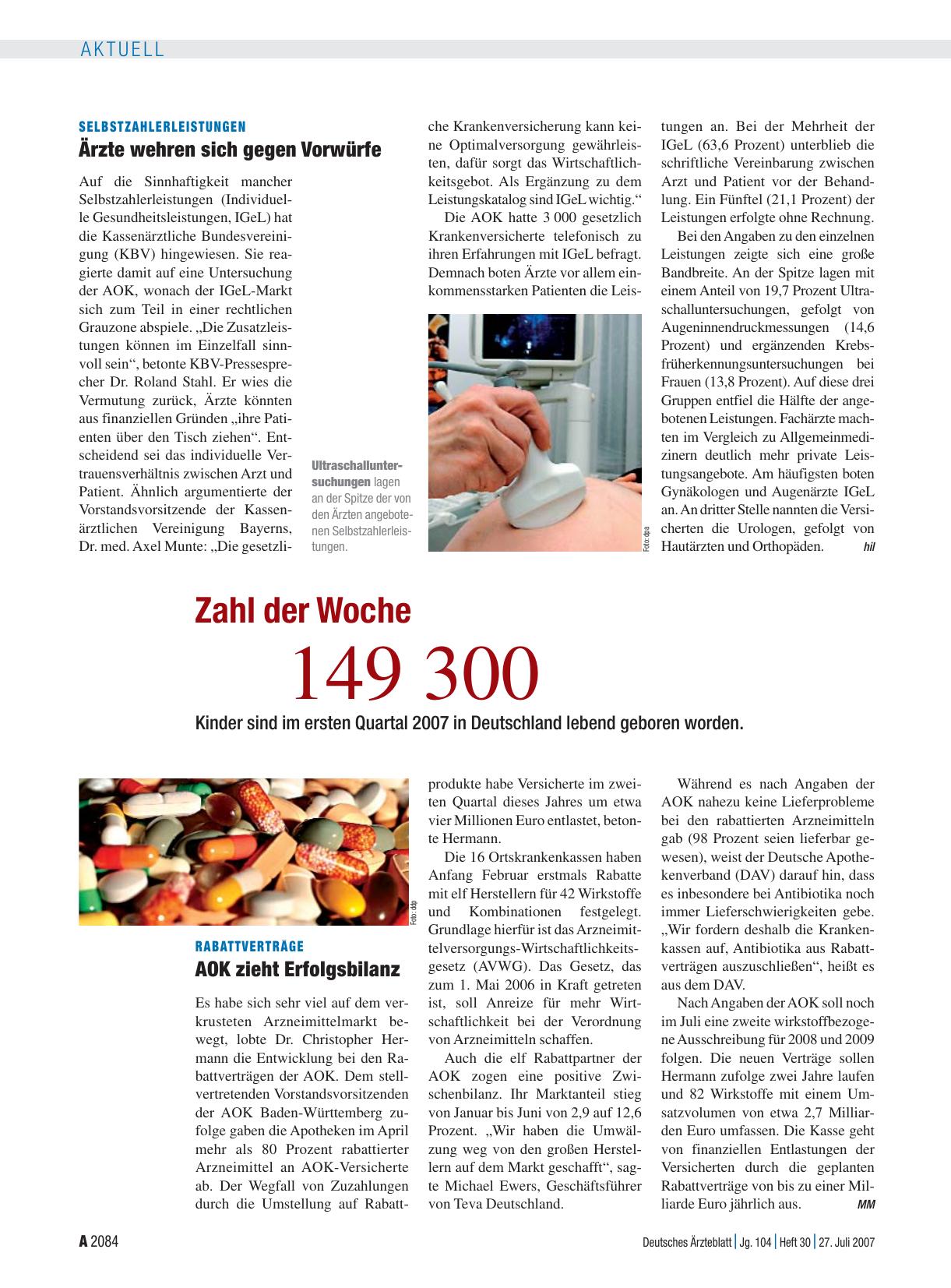 Vorschauseite 1: Rabattverträge: AOK zieht Erfolgsbilanz