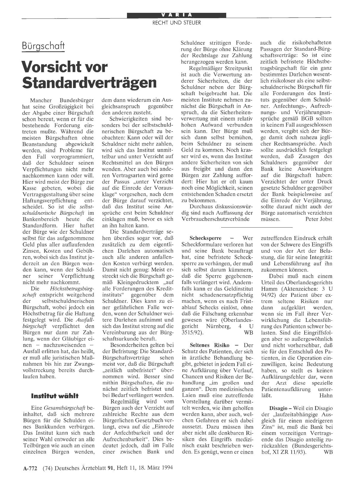 Vorschauseite 1: Schecksperre