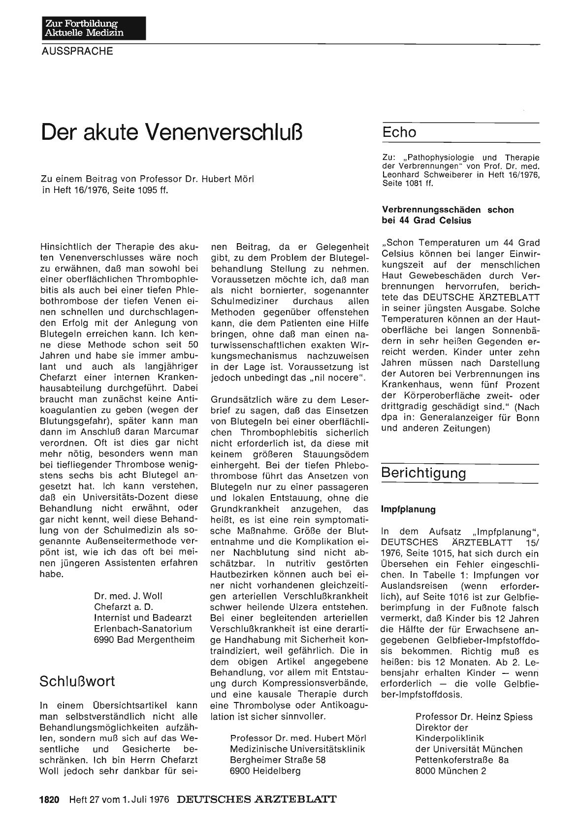 Vorschauseite 1: Der akute Venenverschluß