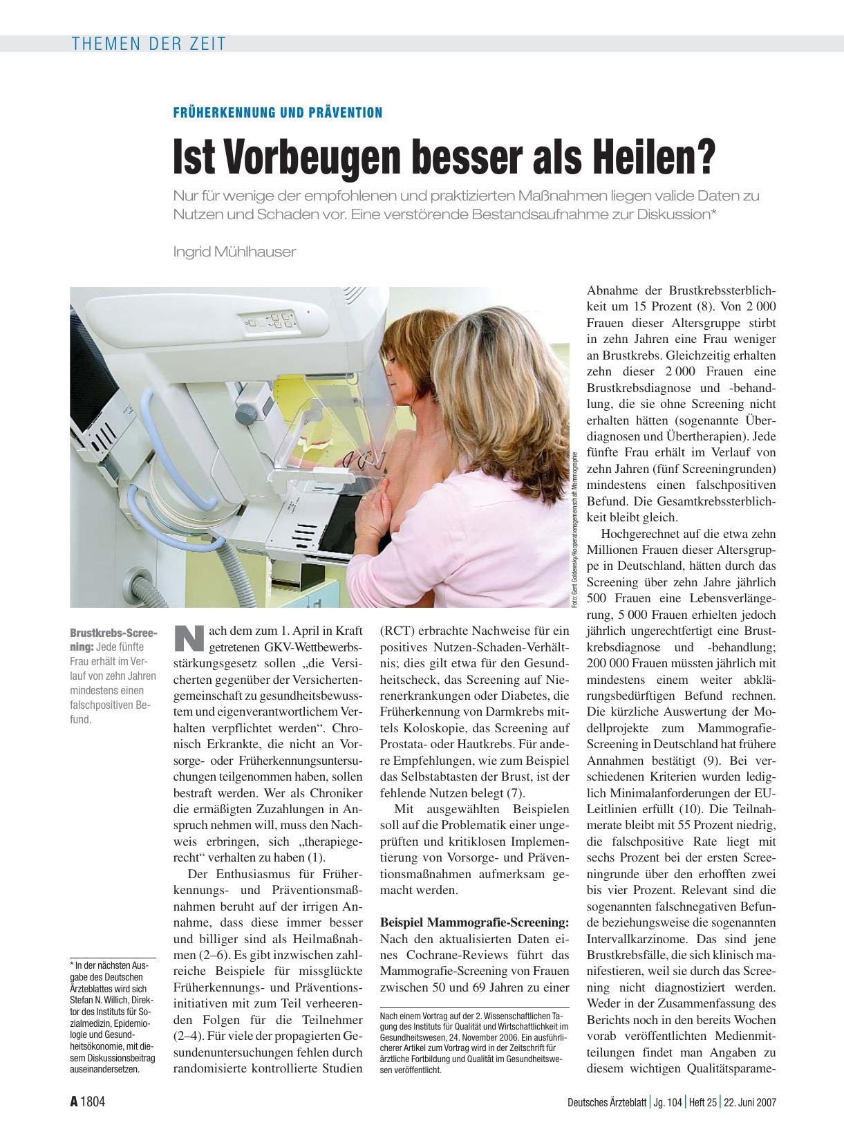 Vorschauseite 1: Früherkennung und Prävention: Ist Vorbeugen besser als Heilen?