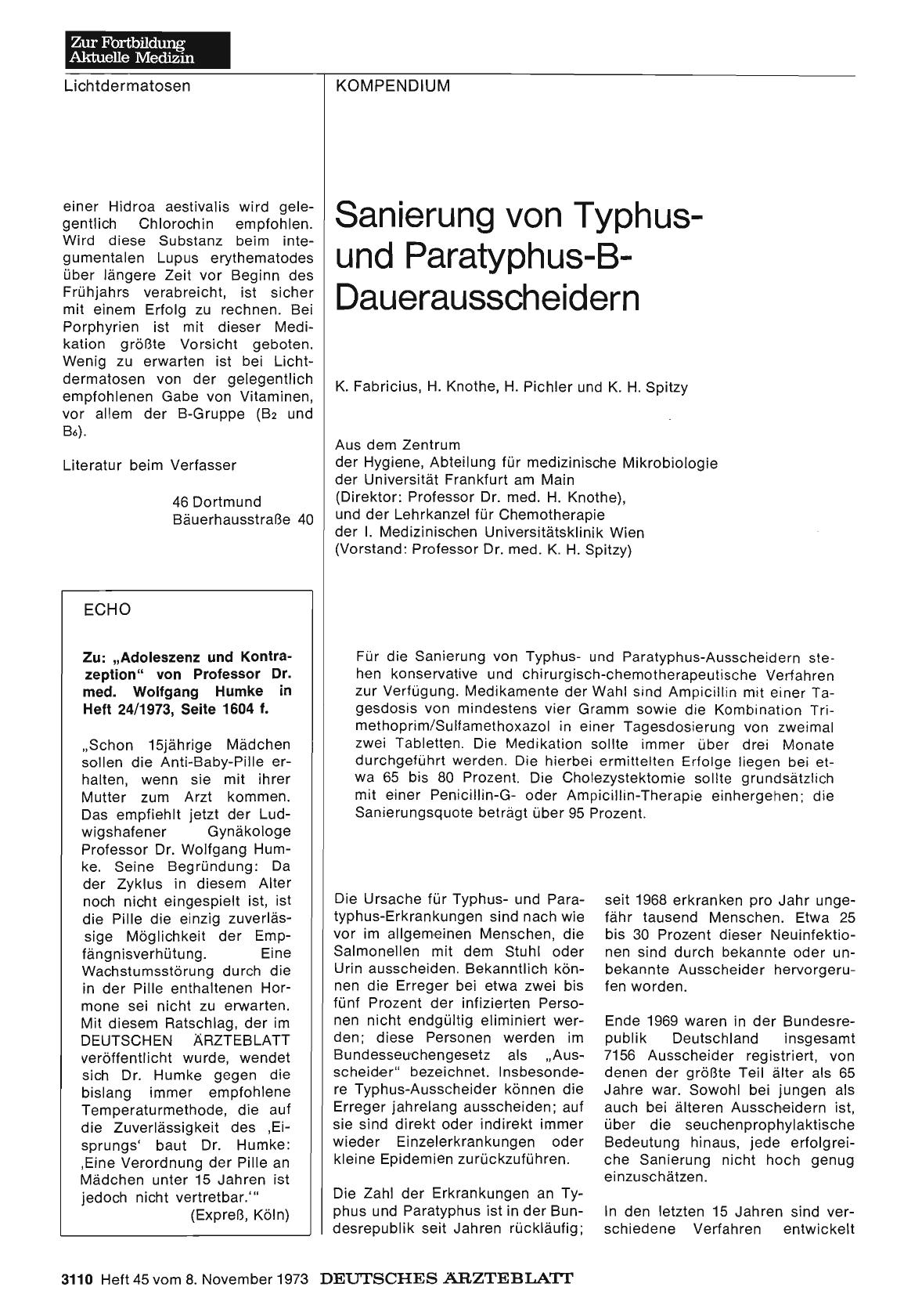 Vorschauseite 1: Sanierung von Typhusund Paratyphus-B-Dauerausscheidern