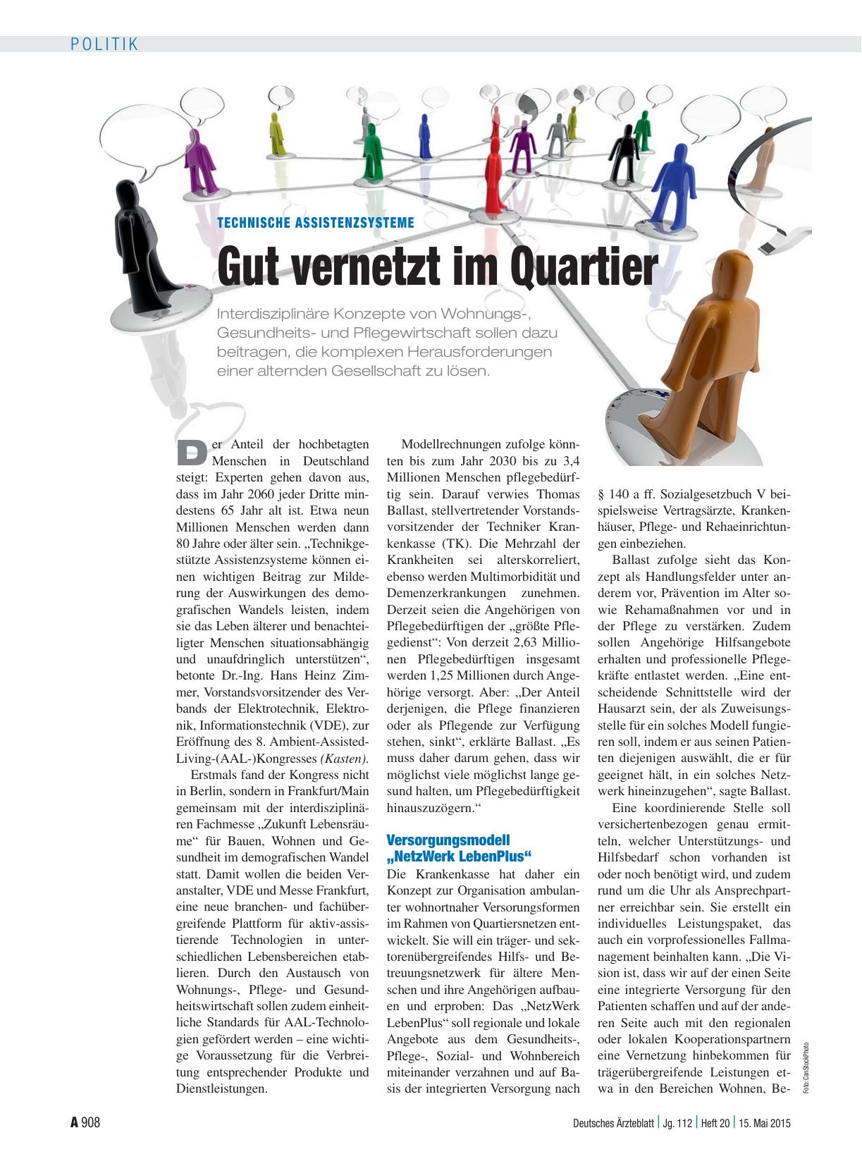 Vorschauseite 1: Technische Assistenzsysteme: Gut vernetzt im Quartier