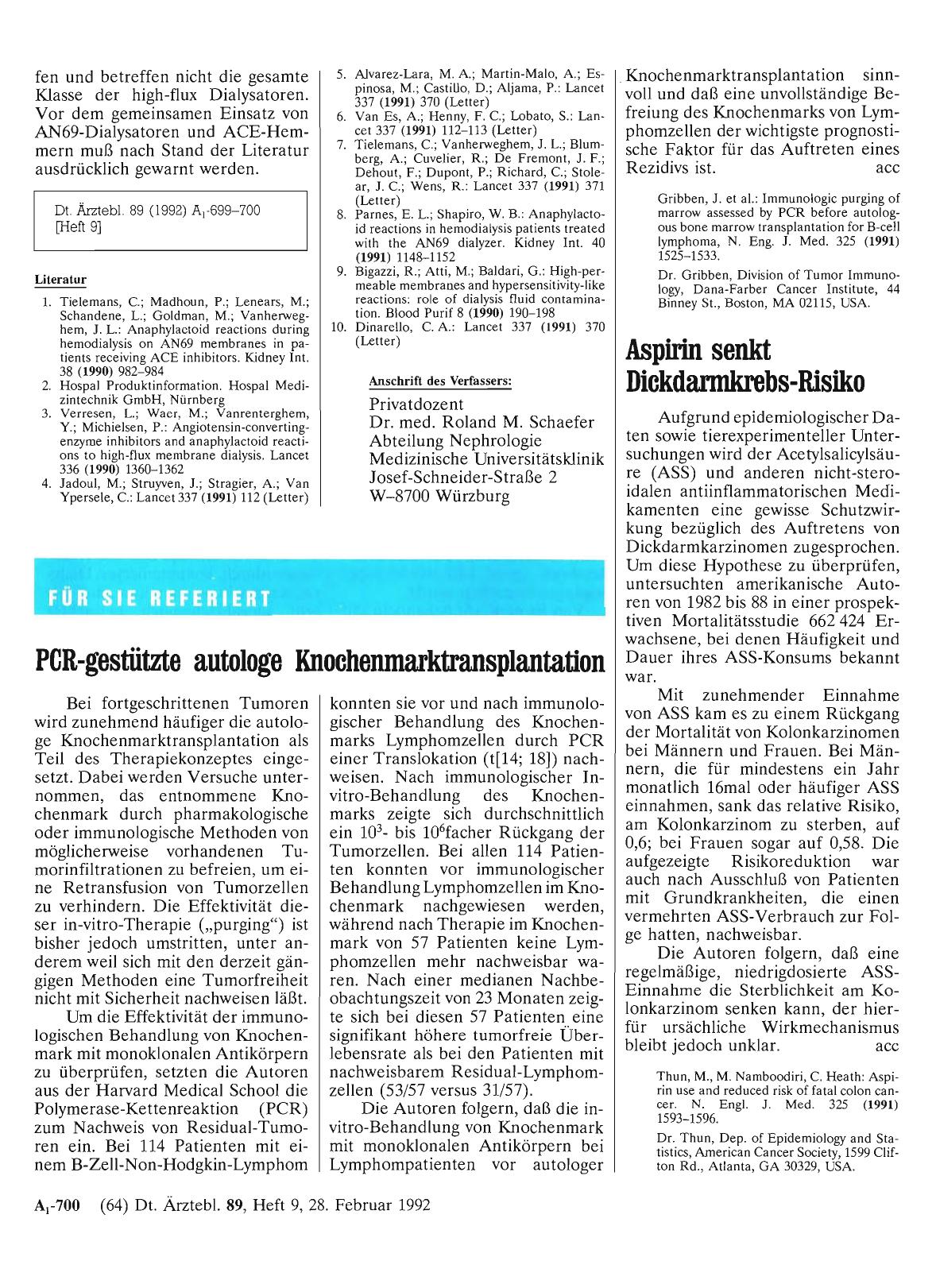 Vorschauseite 1: Aspirin senkt Dickdarmkrebs-Risiko