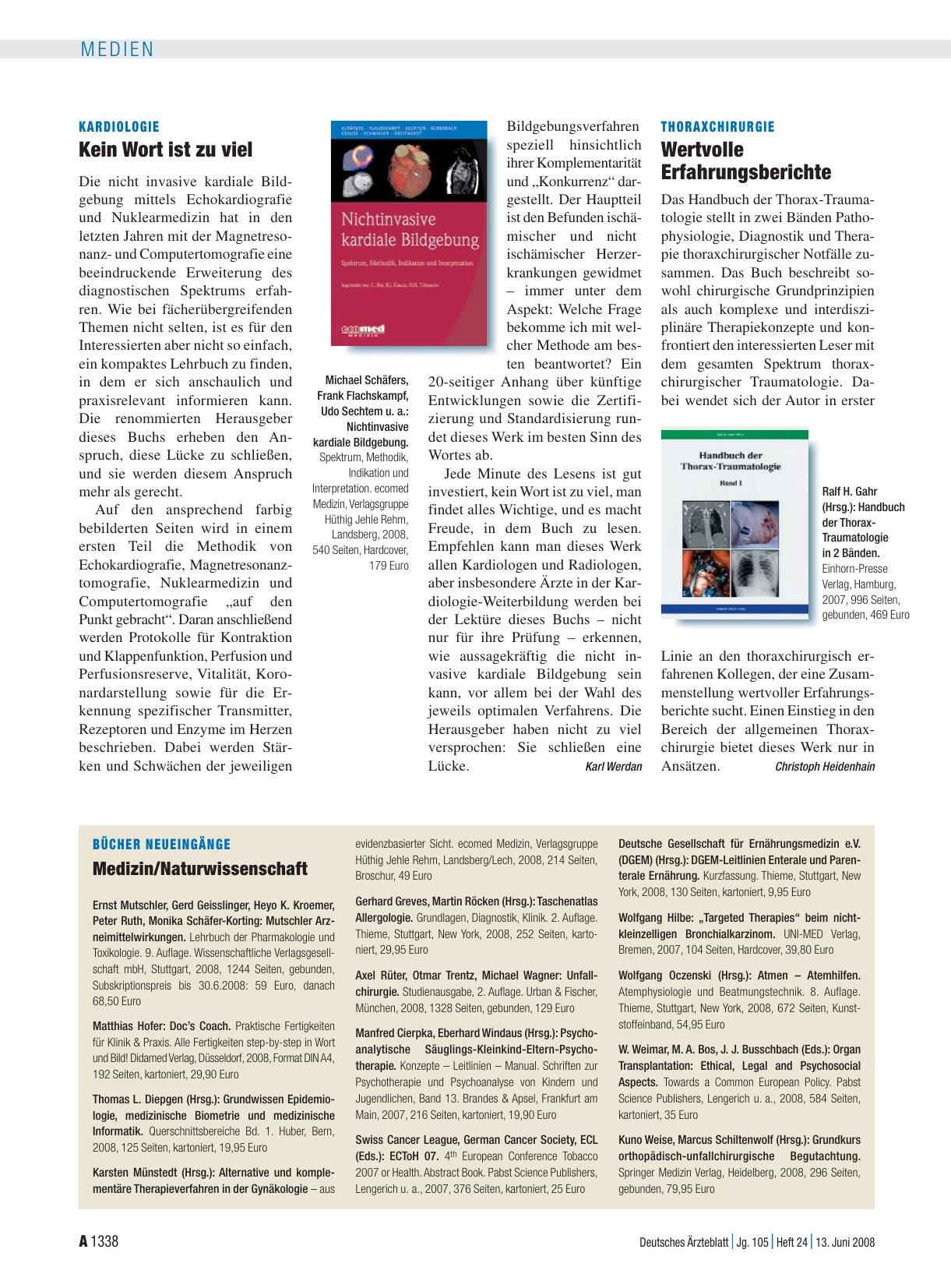 Vorschauseite 1: Neueingänge: Medizin/Naturwissenschaft