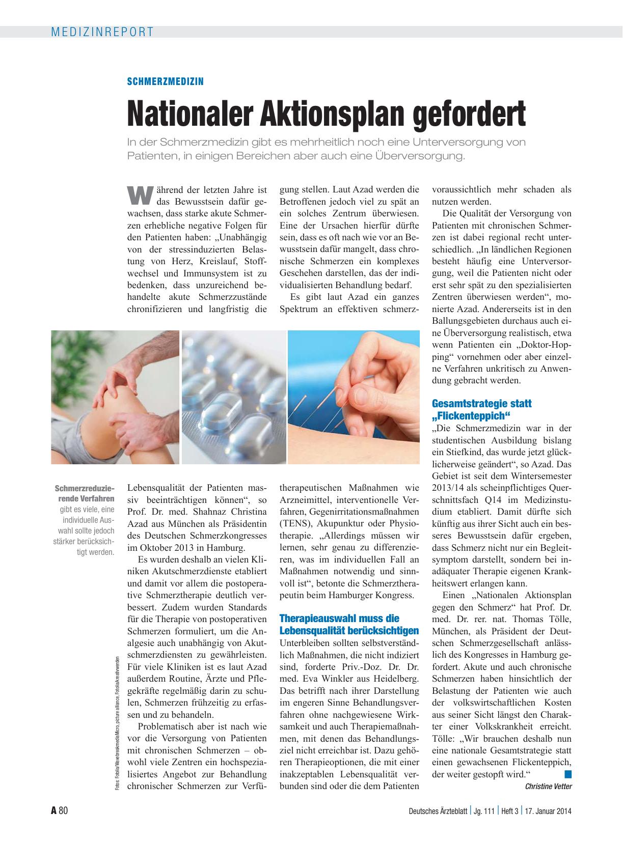 Vorschauseite 1: Schmerzmedizin: Nationaler Aktionsplan gefordert