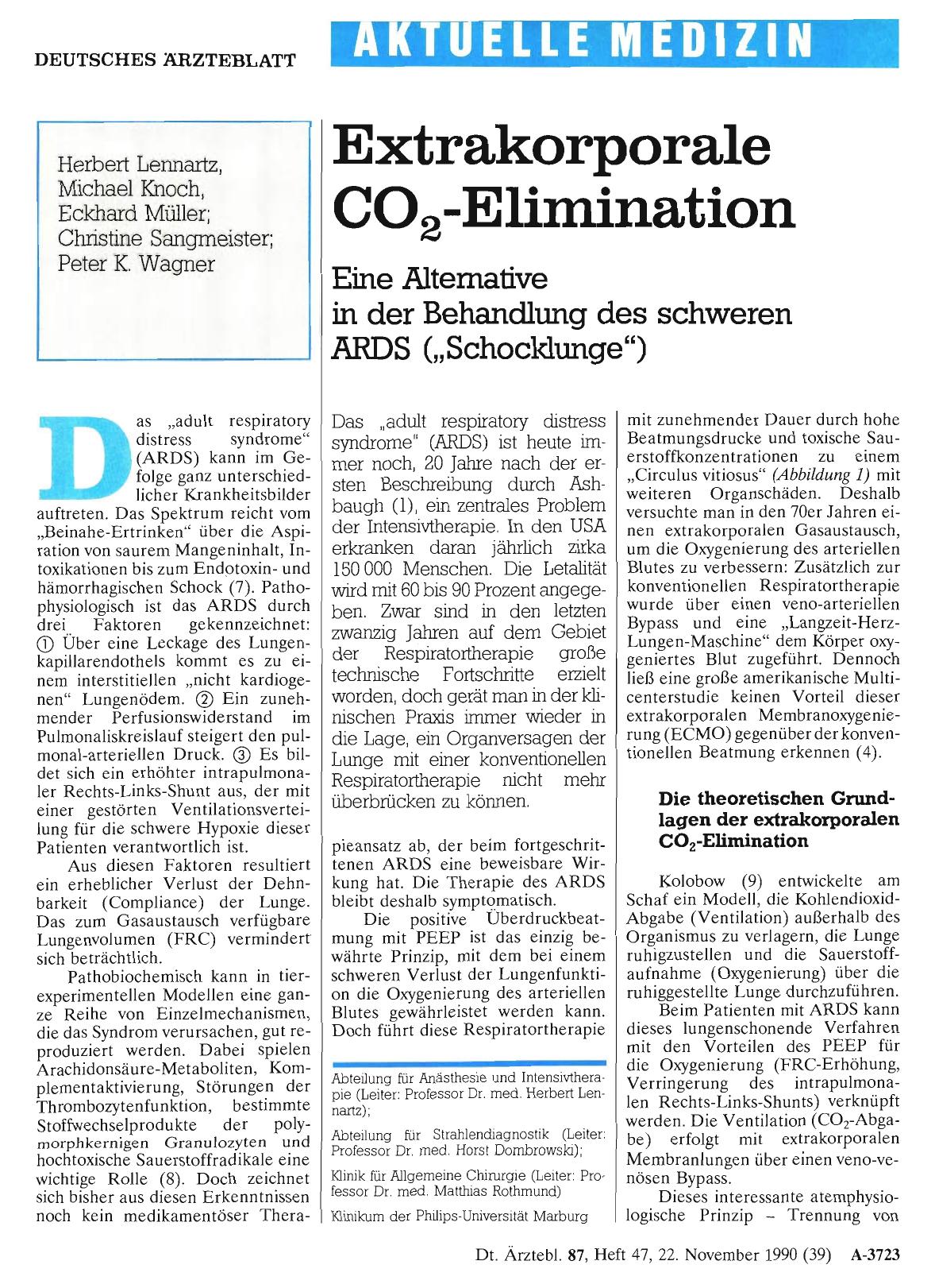 Vorschauseite 1: Extrakorporale CO2-Elimination: Eine Alternative in der Behandlung des schweren ARDS („Schocklunge“)