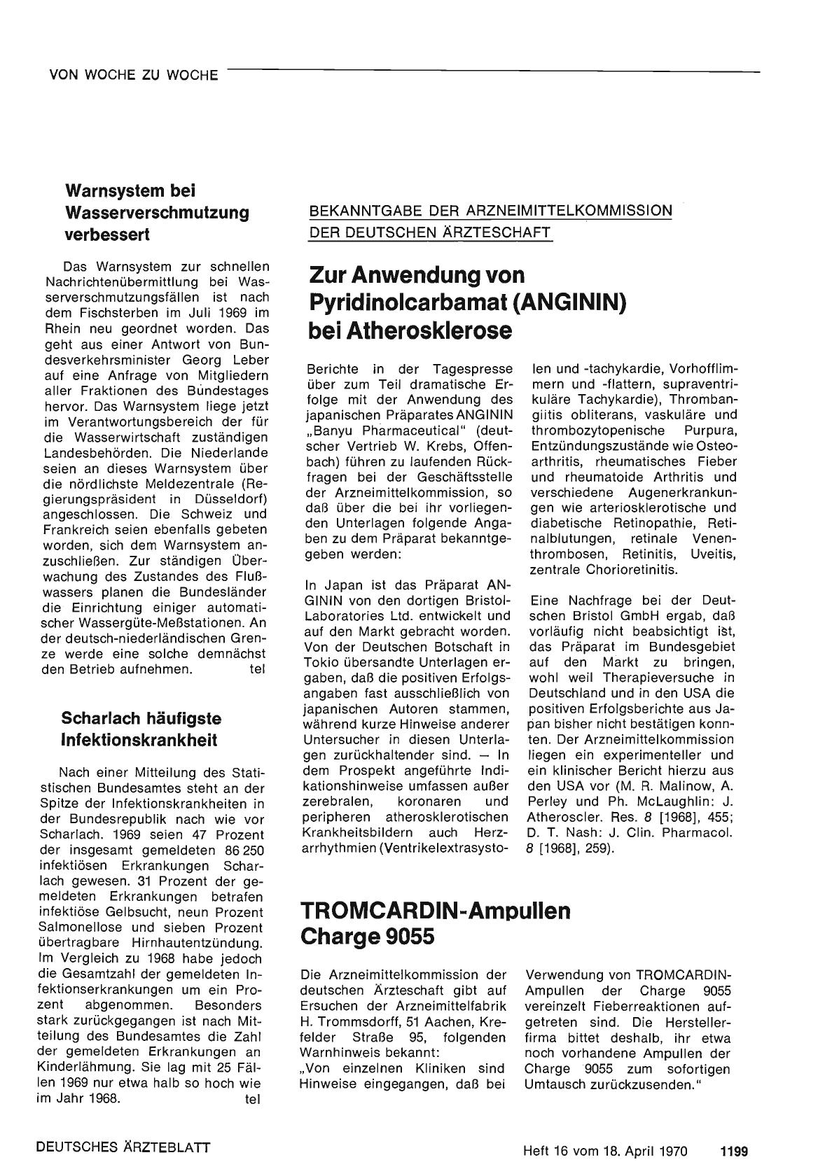 Vorschauseite 1: TROMCARDIN-Ampullen Charge 9055
