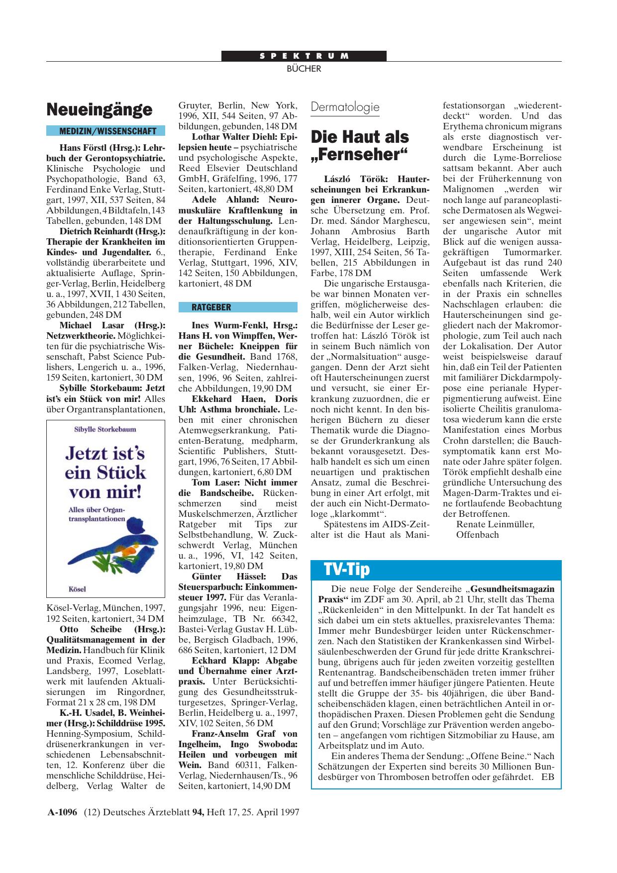 Vorschauseite 1: Hauterscheinungen bei Erkrankungen innerer Organe
