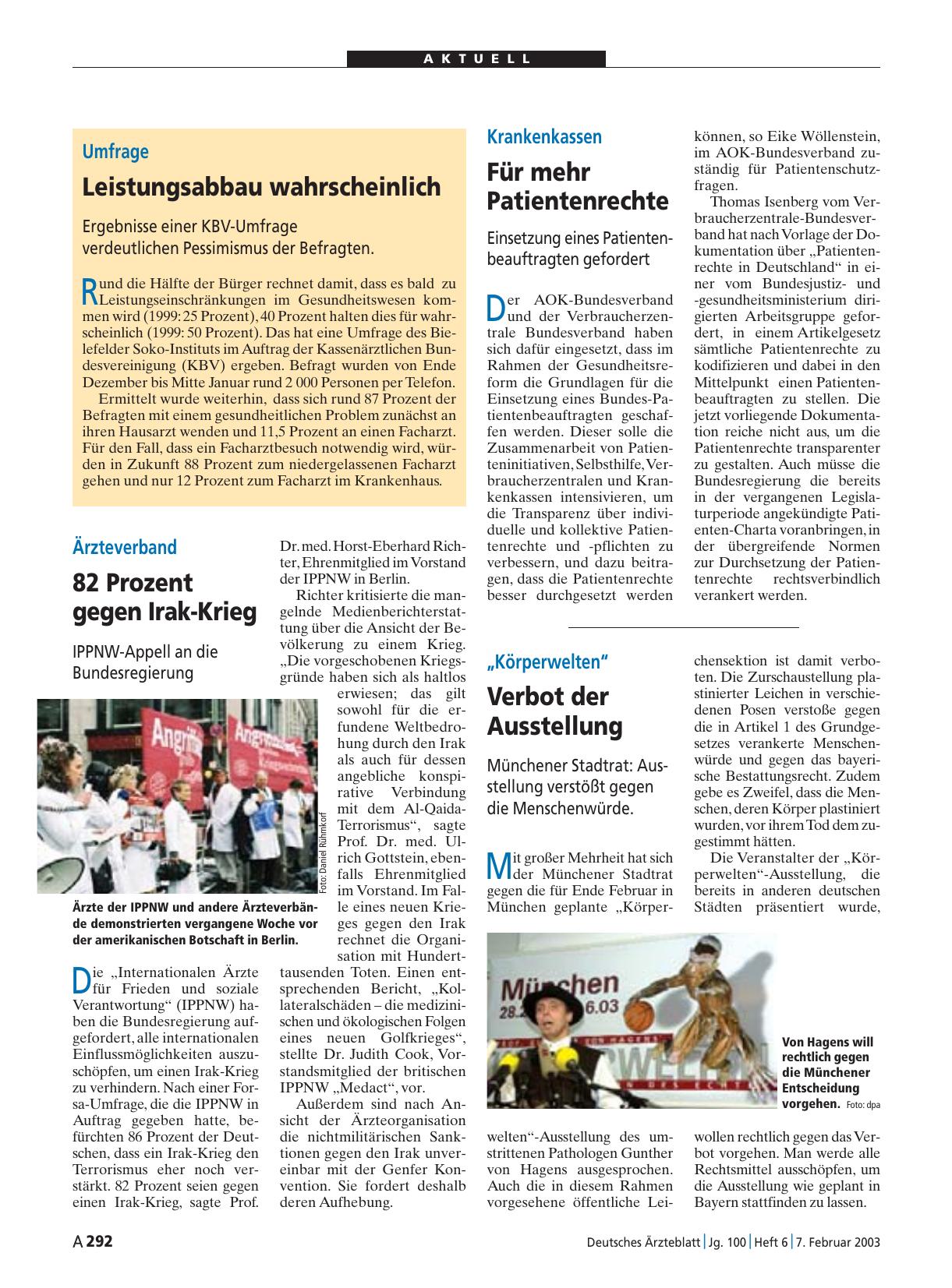 Vorschauseite 1: „Körperwelten“: Verbot der Ausstellung