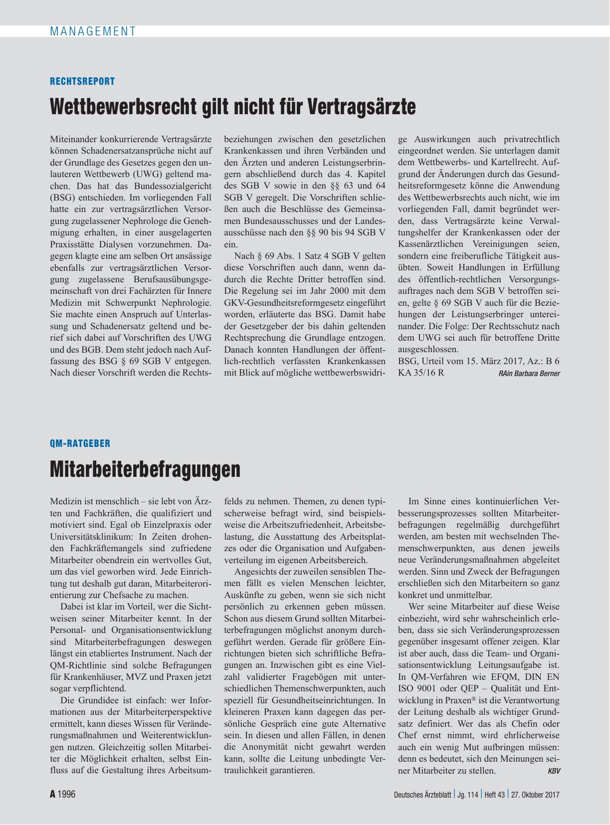 Vorschauseite 1: QM-Ratgeber: Mitarbeiterbefragungen